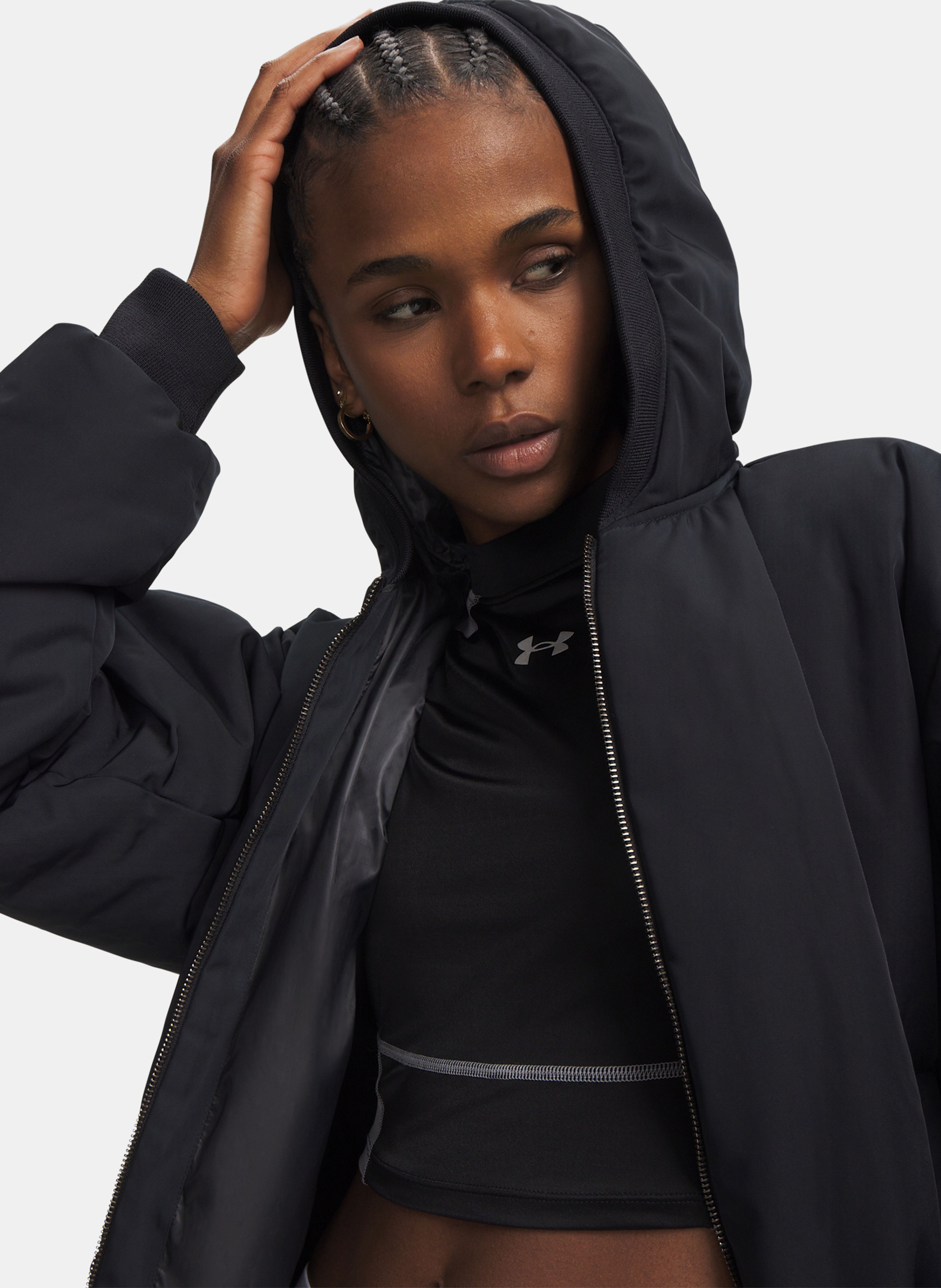Naiste jope Under Armour Latitude Hooded Bomber Jkt - 003