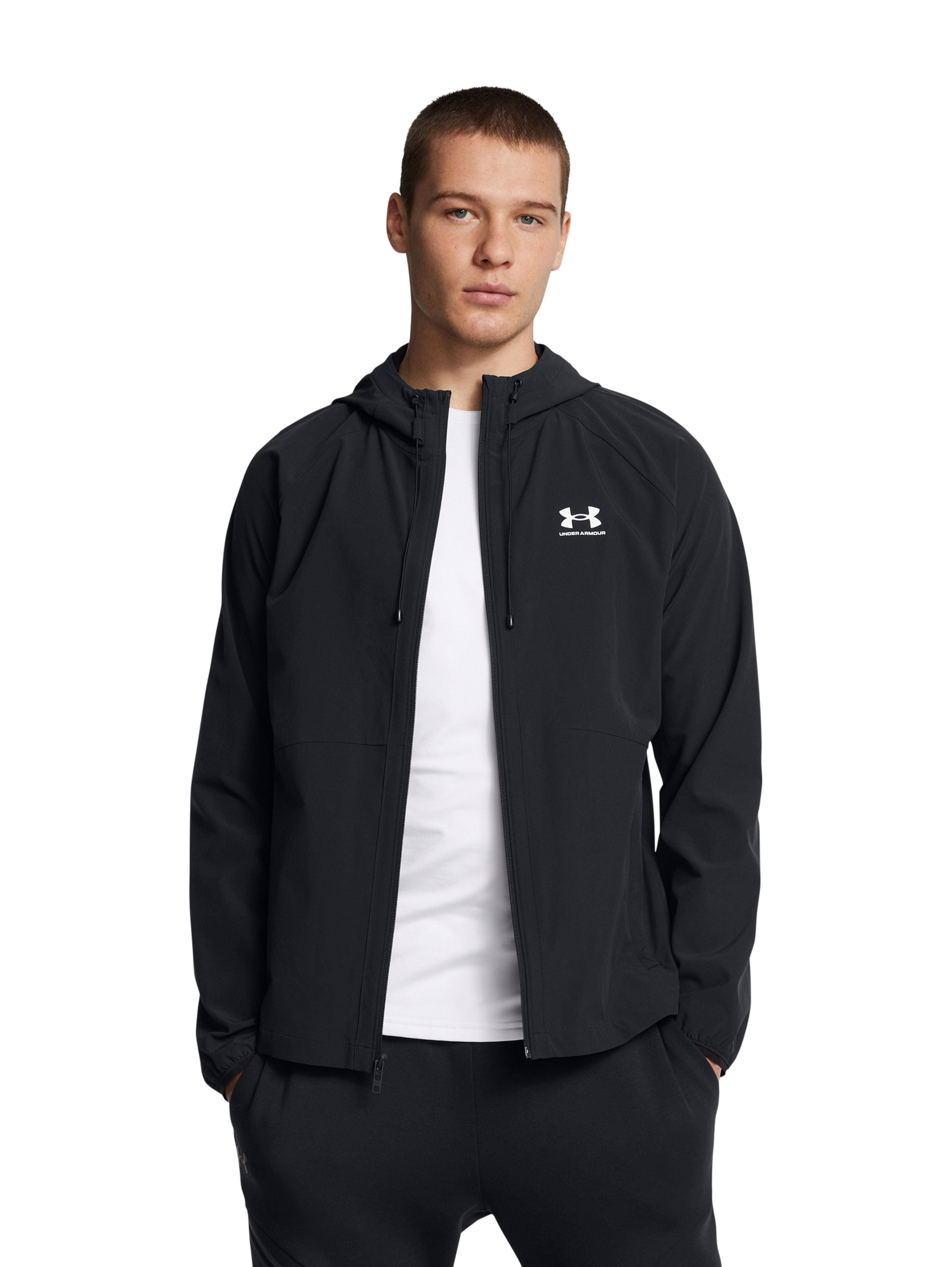 Férfi dzseki Under Armour UA Stretch Wvn WindbreakerEU-BLK
