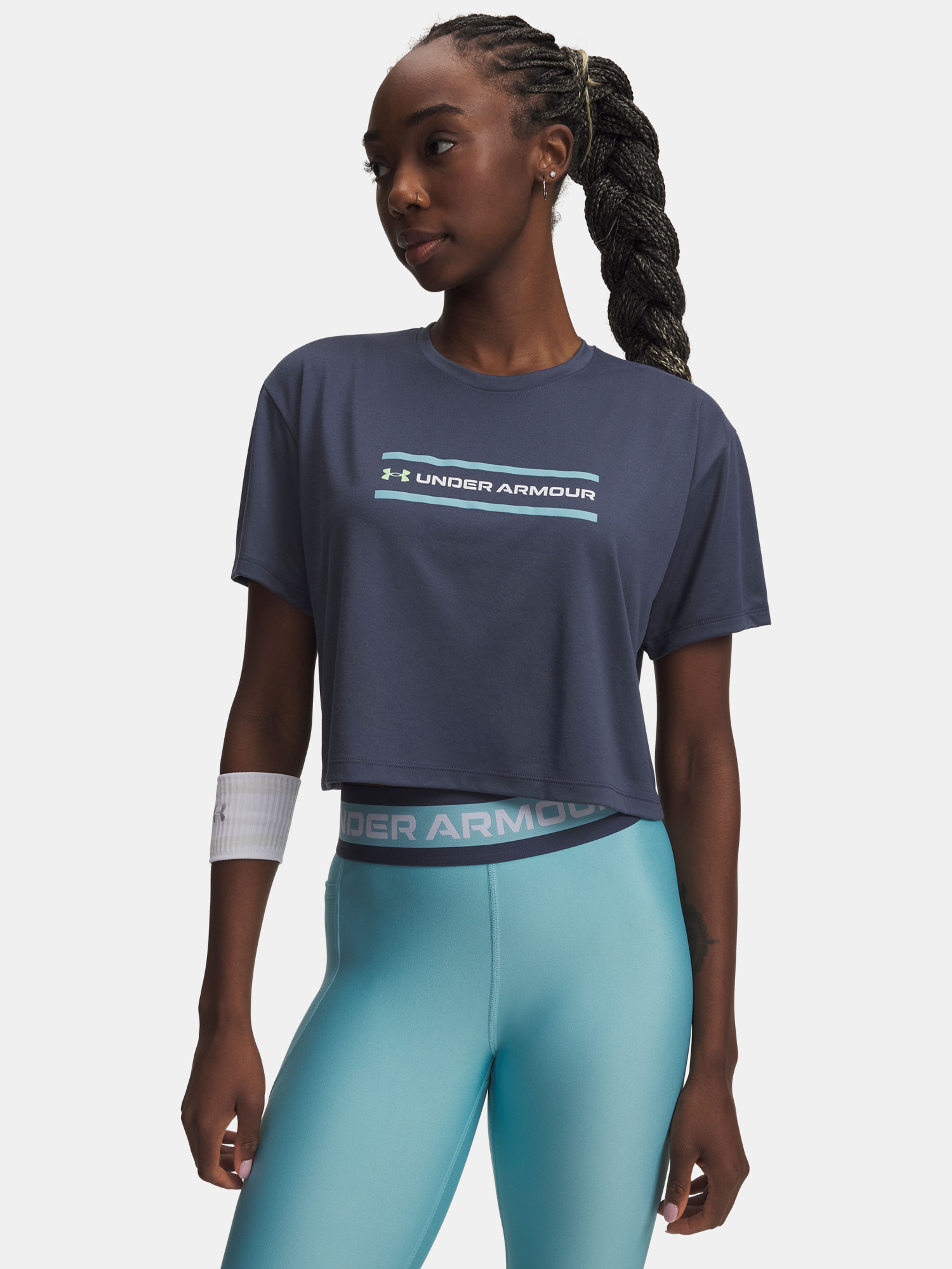 Női póló Under Armour Tech Branded Crop SS