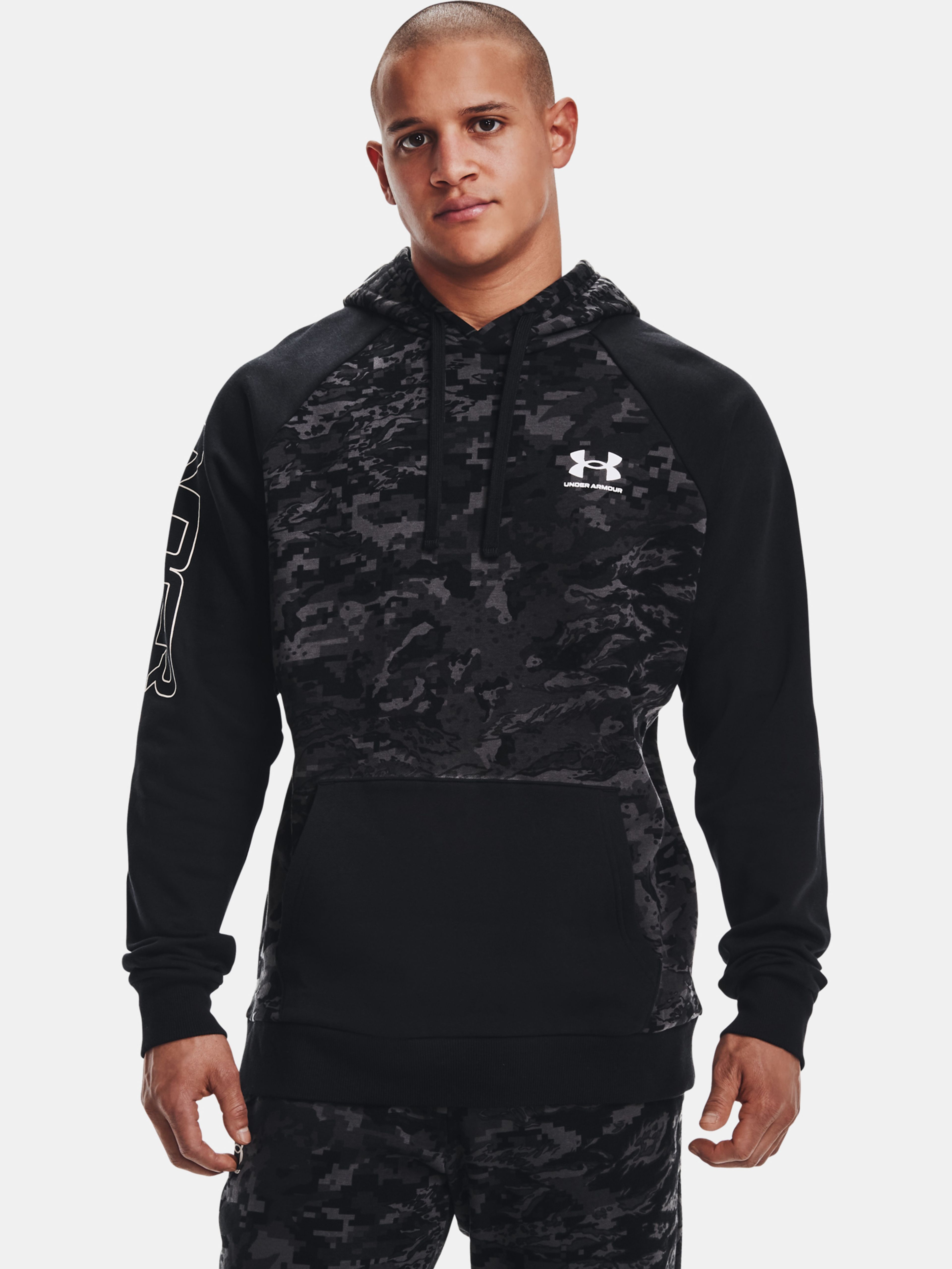 Férfi felső Under Armour RIVAL FLC CAMO SCRIPT HD