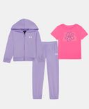 Meiteņu komplekts Under Armour UA 3PC FULL-ZIP HOODIE SET-Violeta - 001