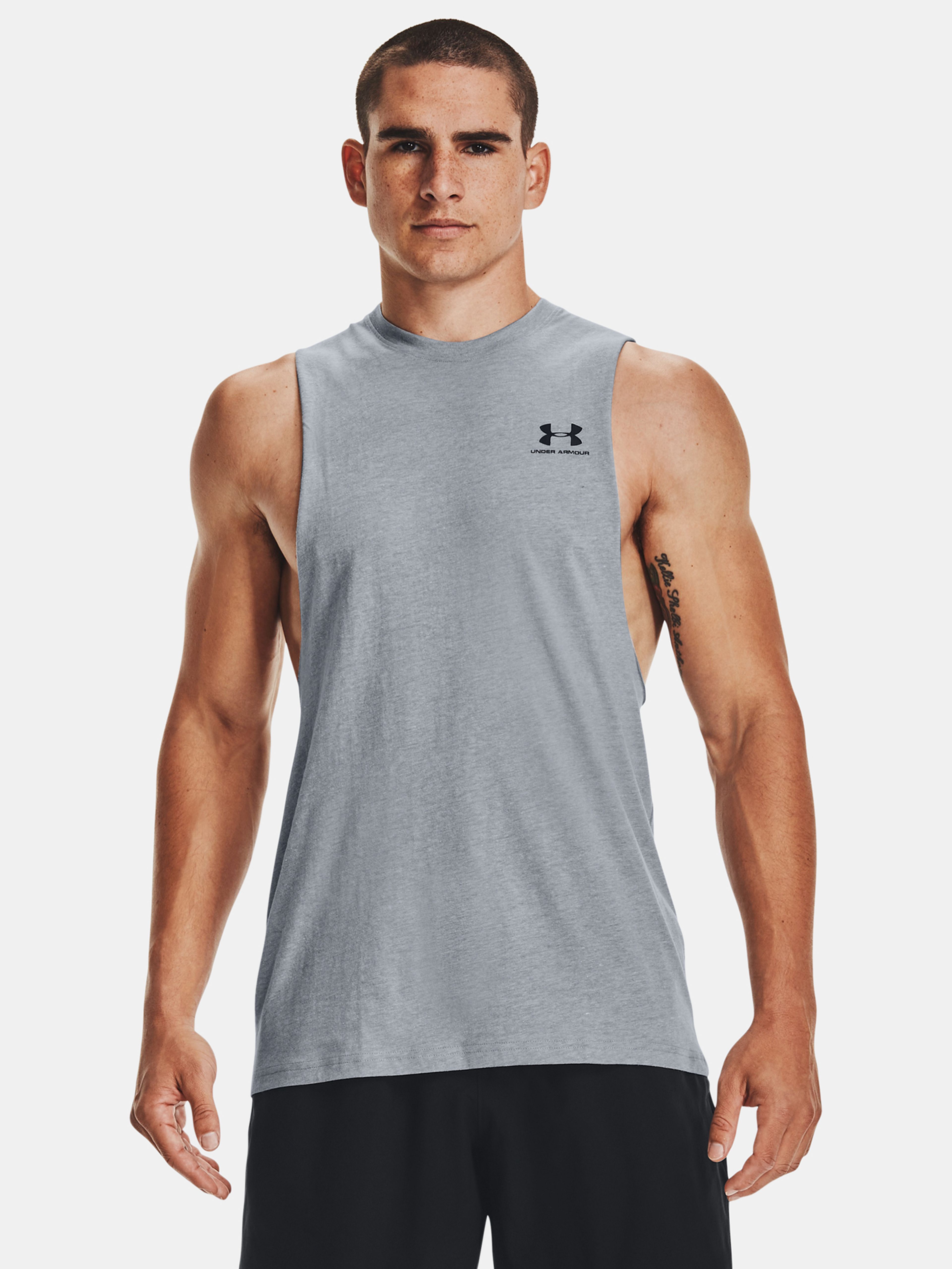 Férfi atlétatrikó Under Armour UA LEFT CHEST CUT OFF TANK-GRY