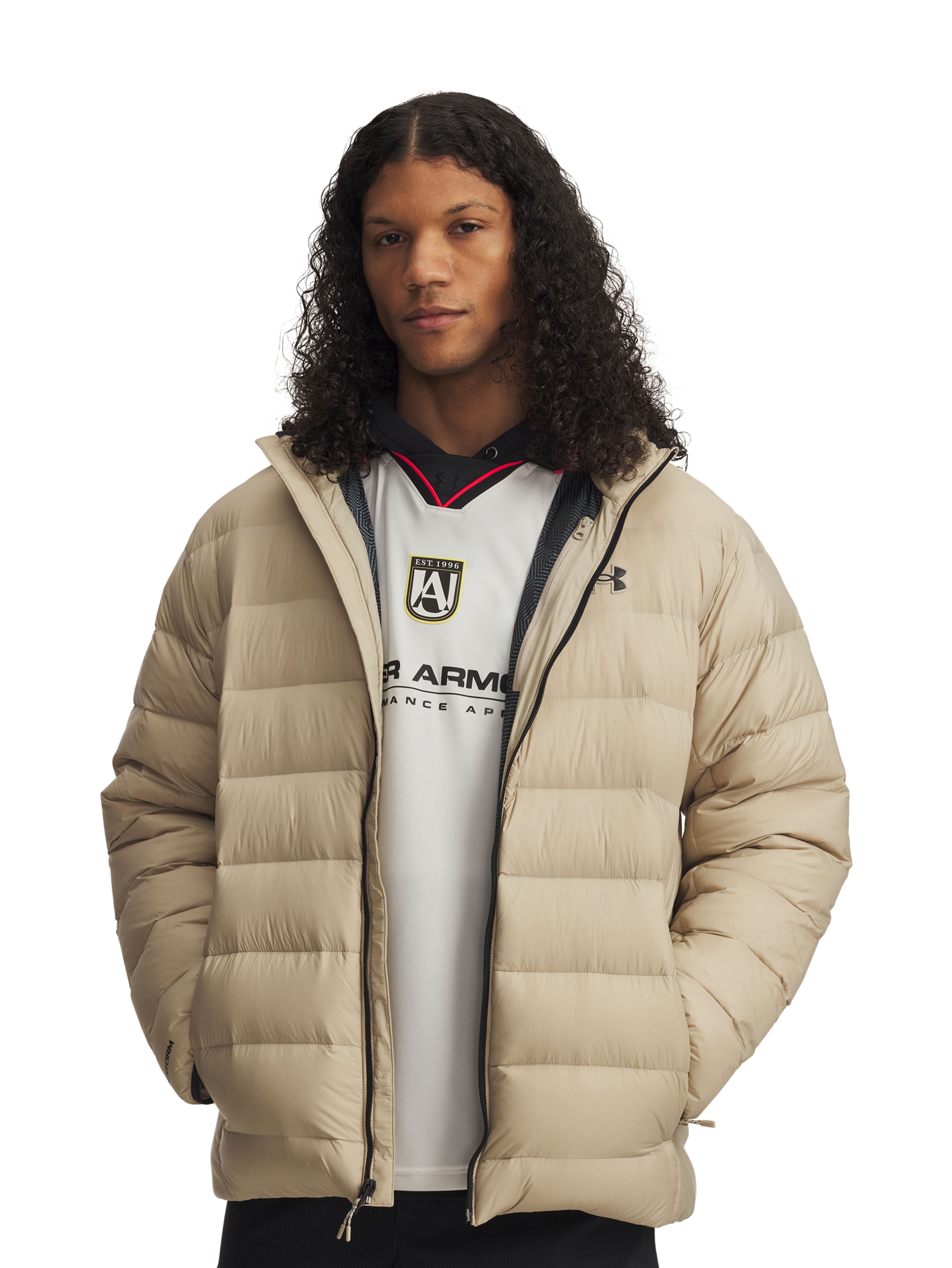 Pánská bunda Under Armour LEGEND DOWN HOODED JACKET-BRN