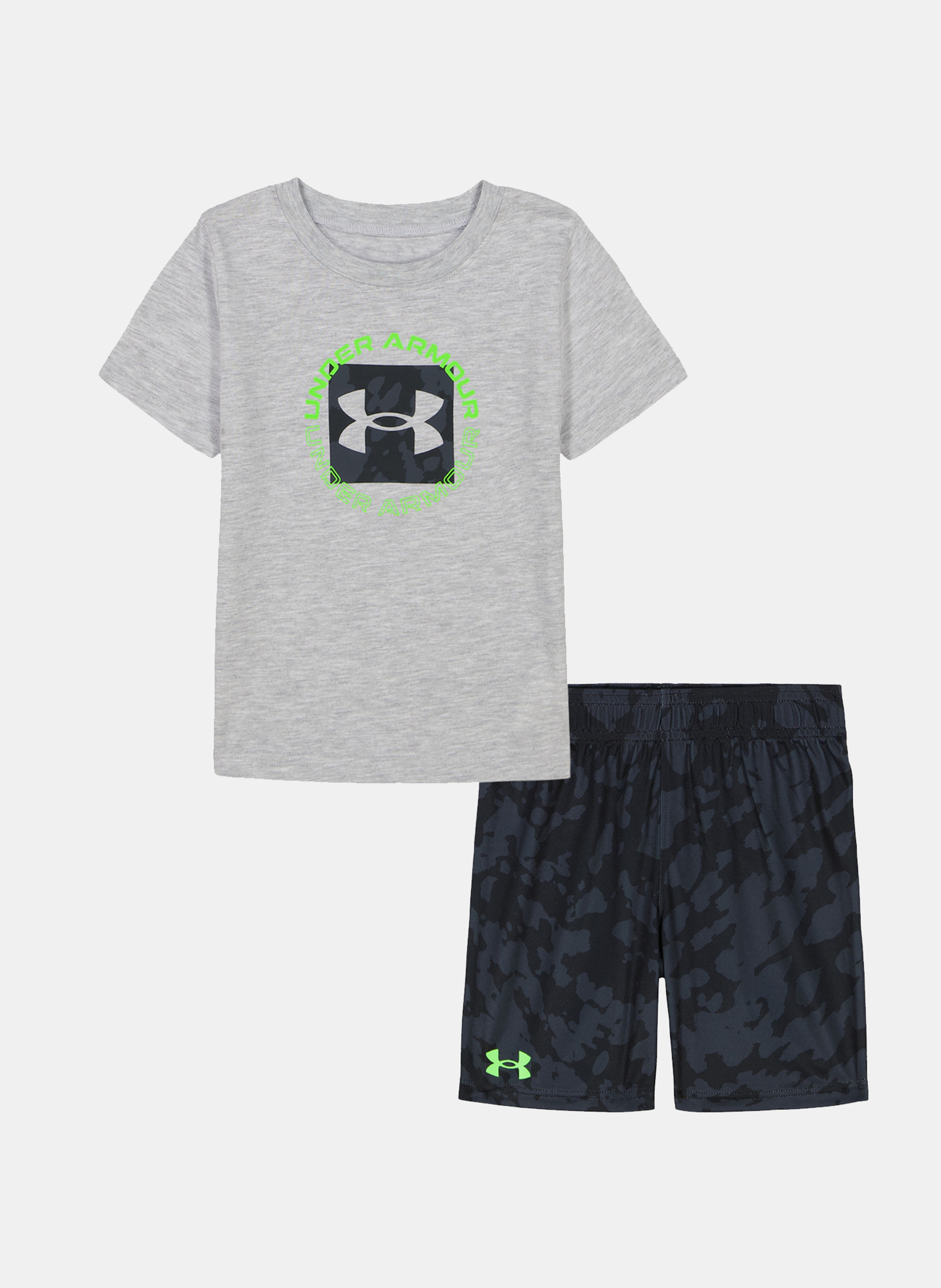 Fiú szett Under Armour UA PRINTED SS SHORT SET-GRY - 003