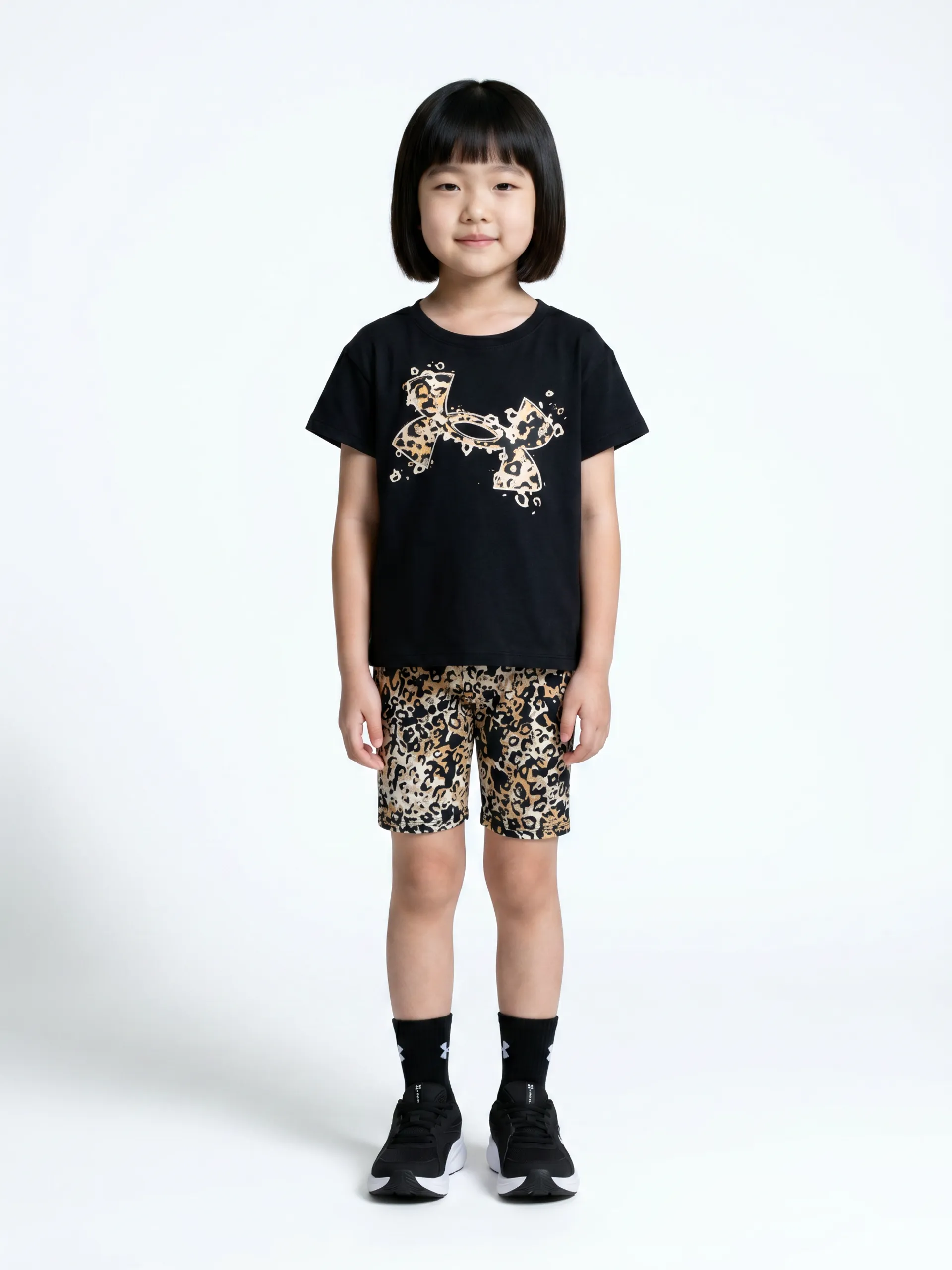 Tüdrukute komplekt Under Armour UA PRINTED BIKE SHORT SET-BLK - 001