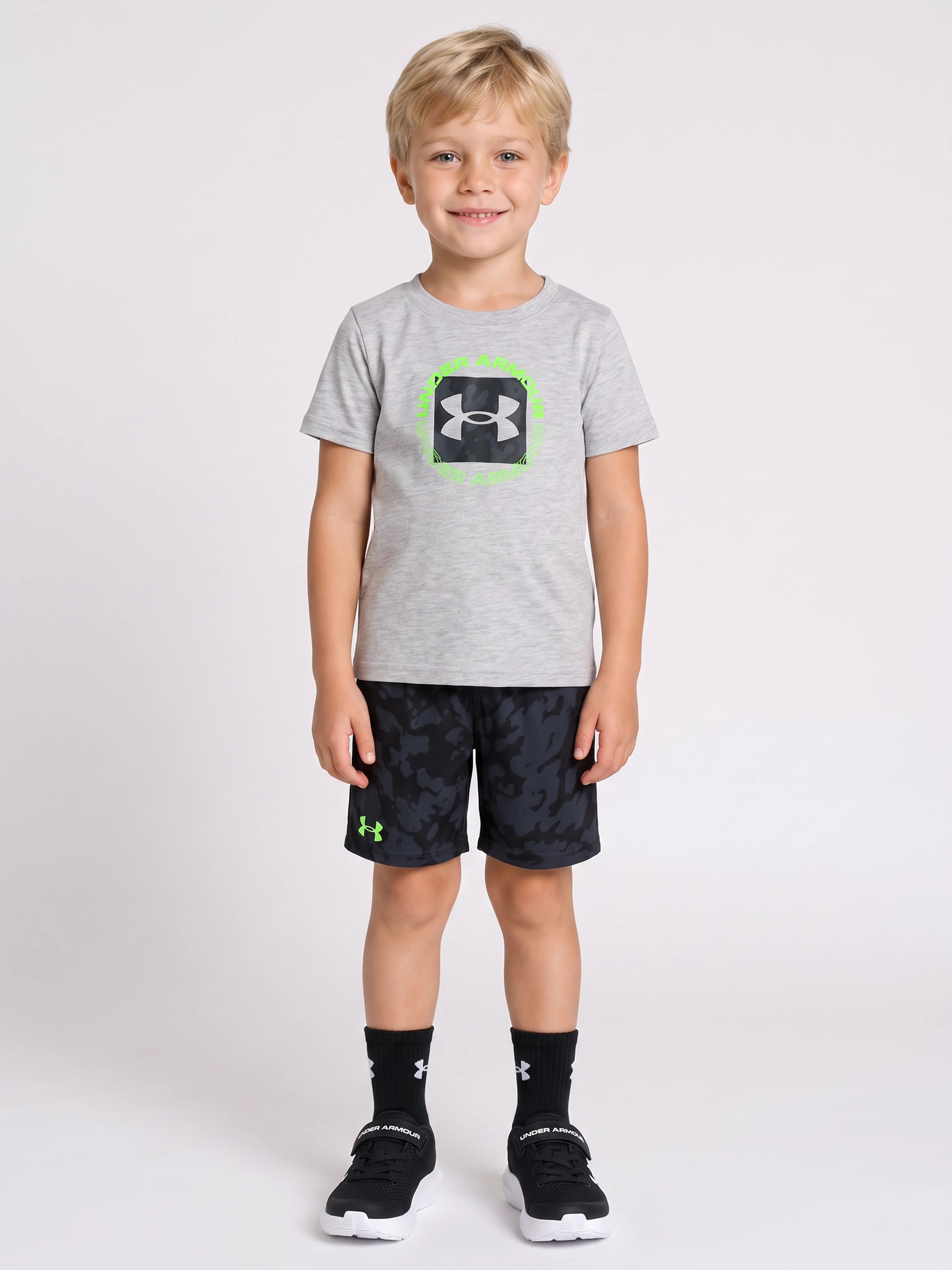 Berniuku rinkinys Under Armour UA PRINTED SS SHORT SET-GRY - 001
