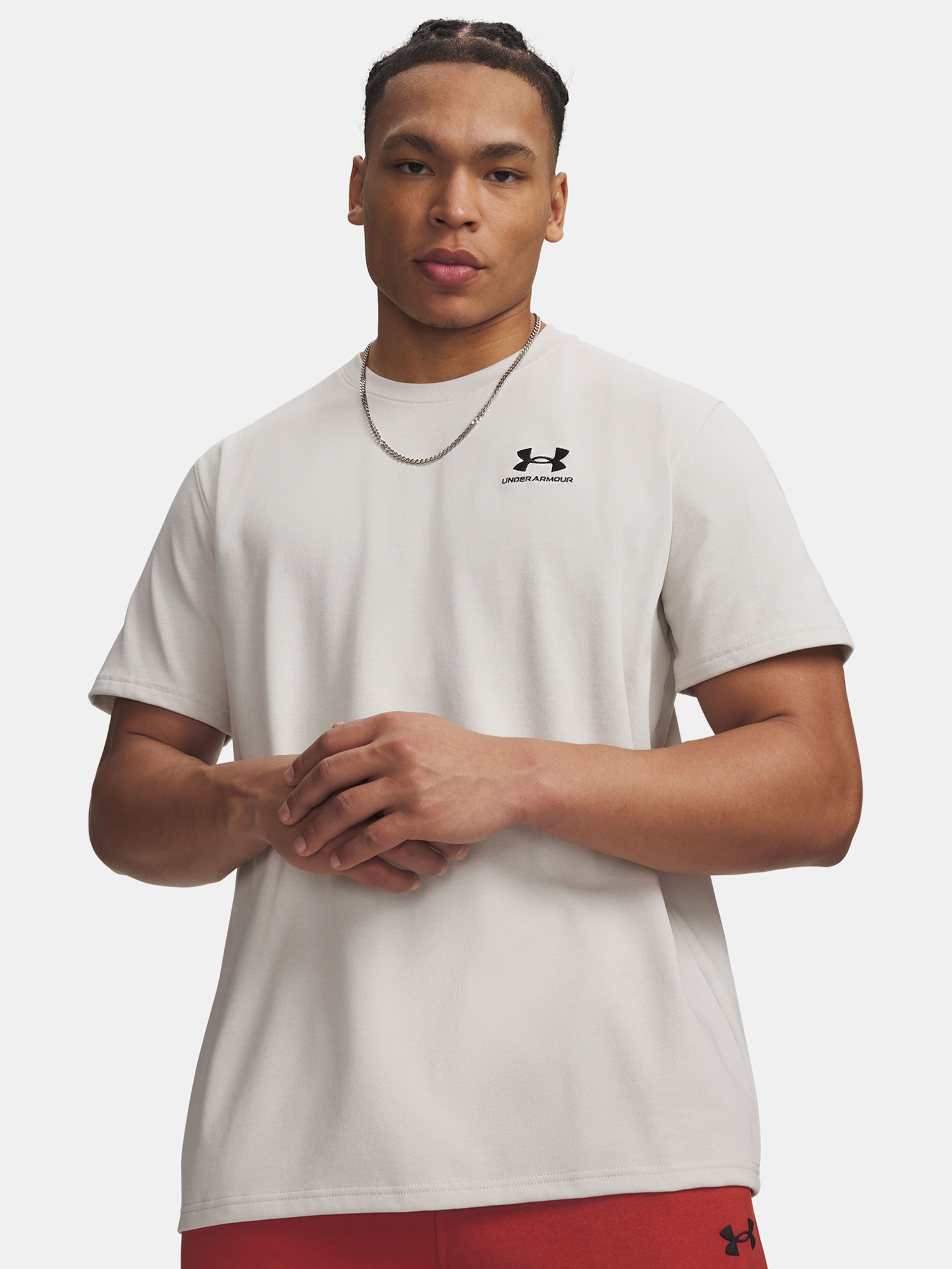 Férfi póló Under Armour UA M LOGO EMB HEAVYWEIGHT SS - 001