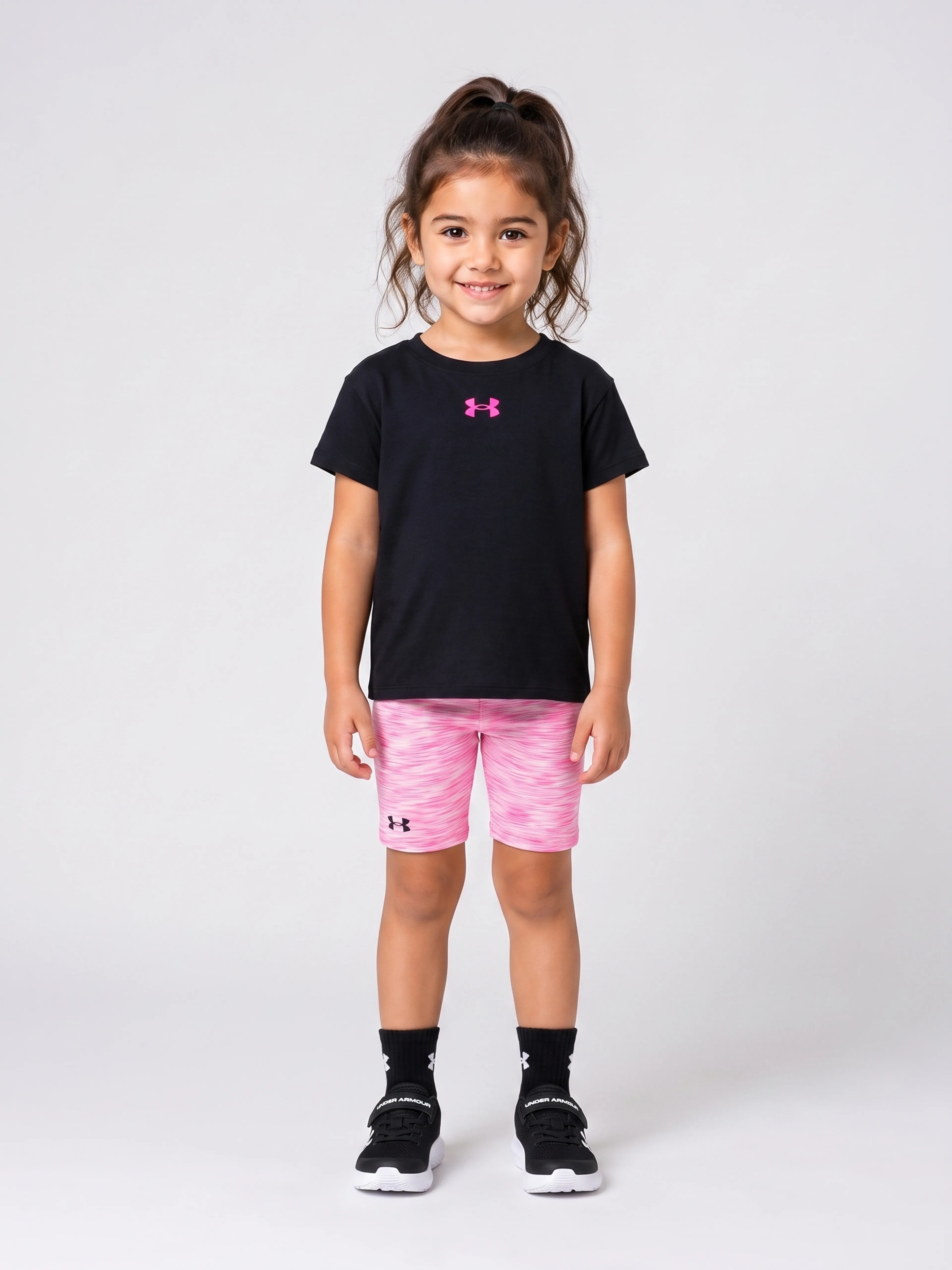 Dievčenský set Under Armour UA TWIST BIKE SHORT SET-BLK - 001