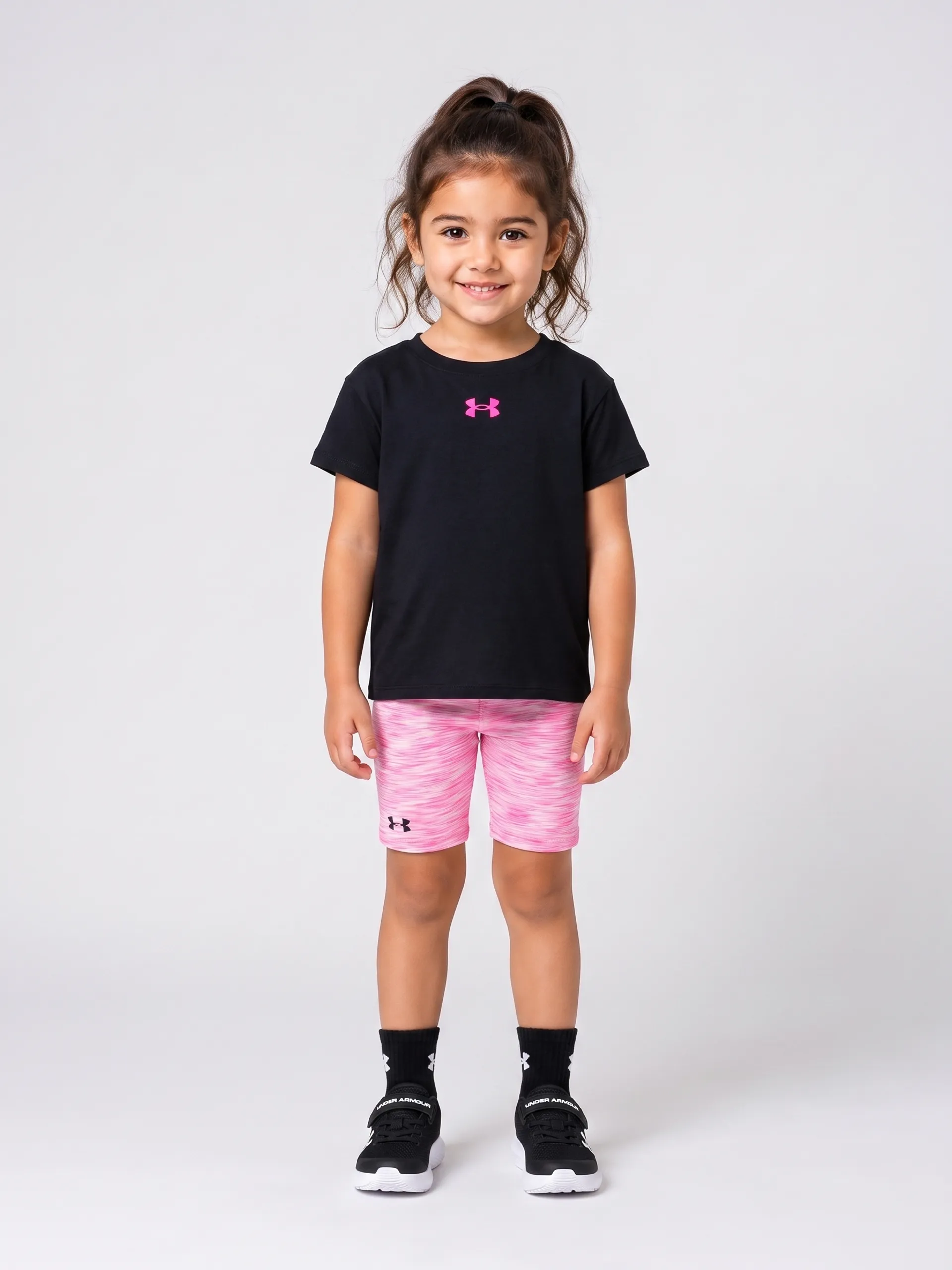 Dievčenský set Under Armour UA TWIST BIKE SHORT SET-BLK - 001