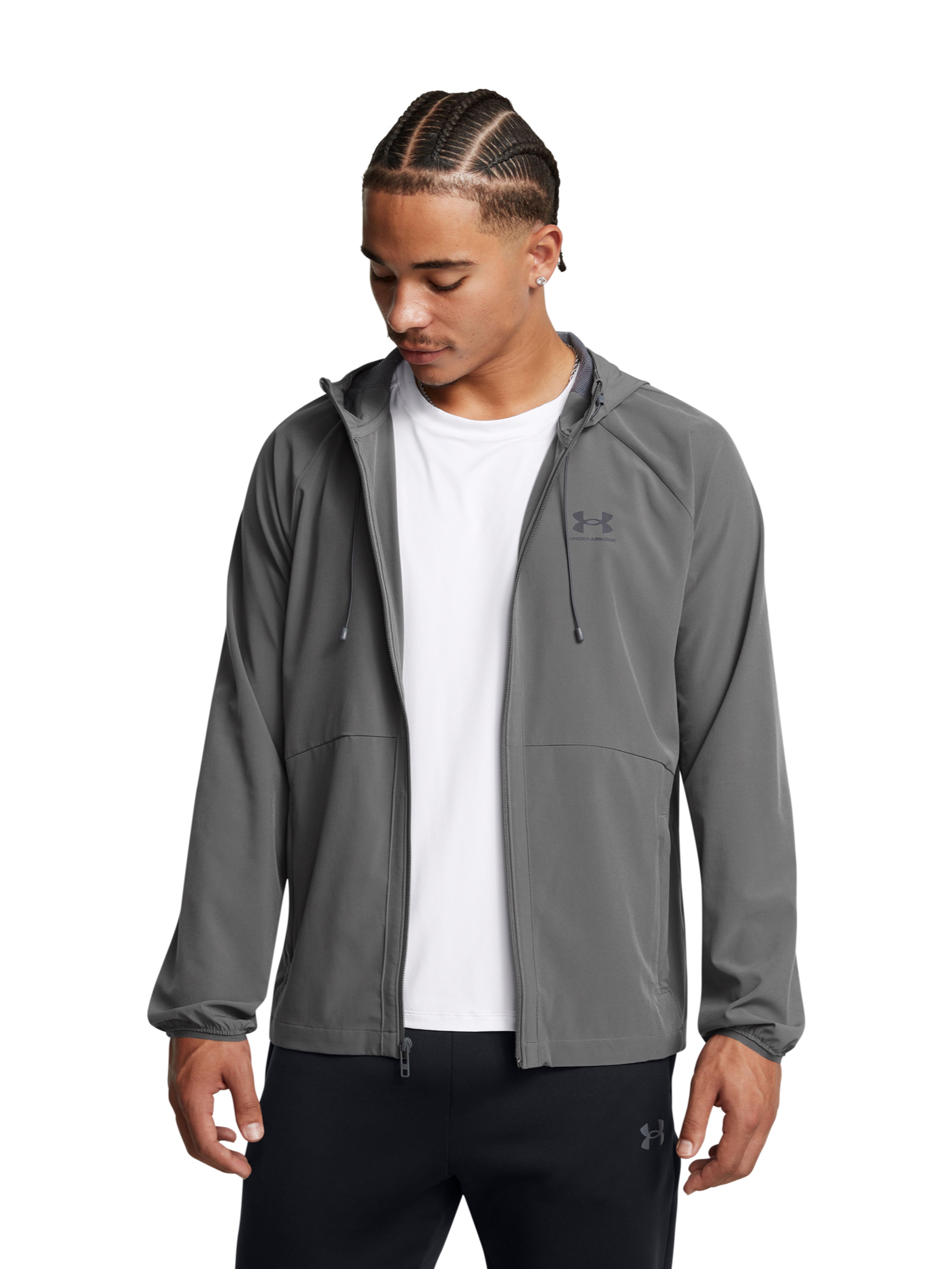 Férfi dzseki Under Armour UA Stretch Wvn WindbreakerEU-GRY