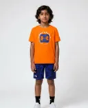 Chlapčenský set Under Armour UA TECH PRINTED SS SHORT SET-ORG-Oranžová - 001