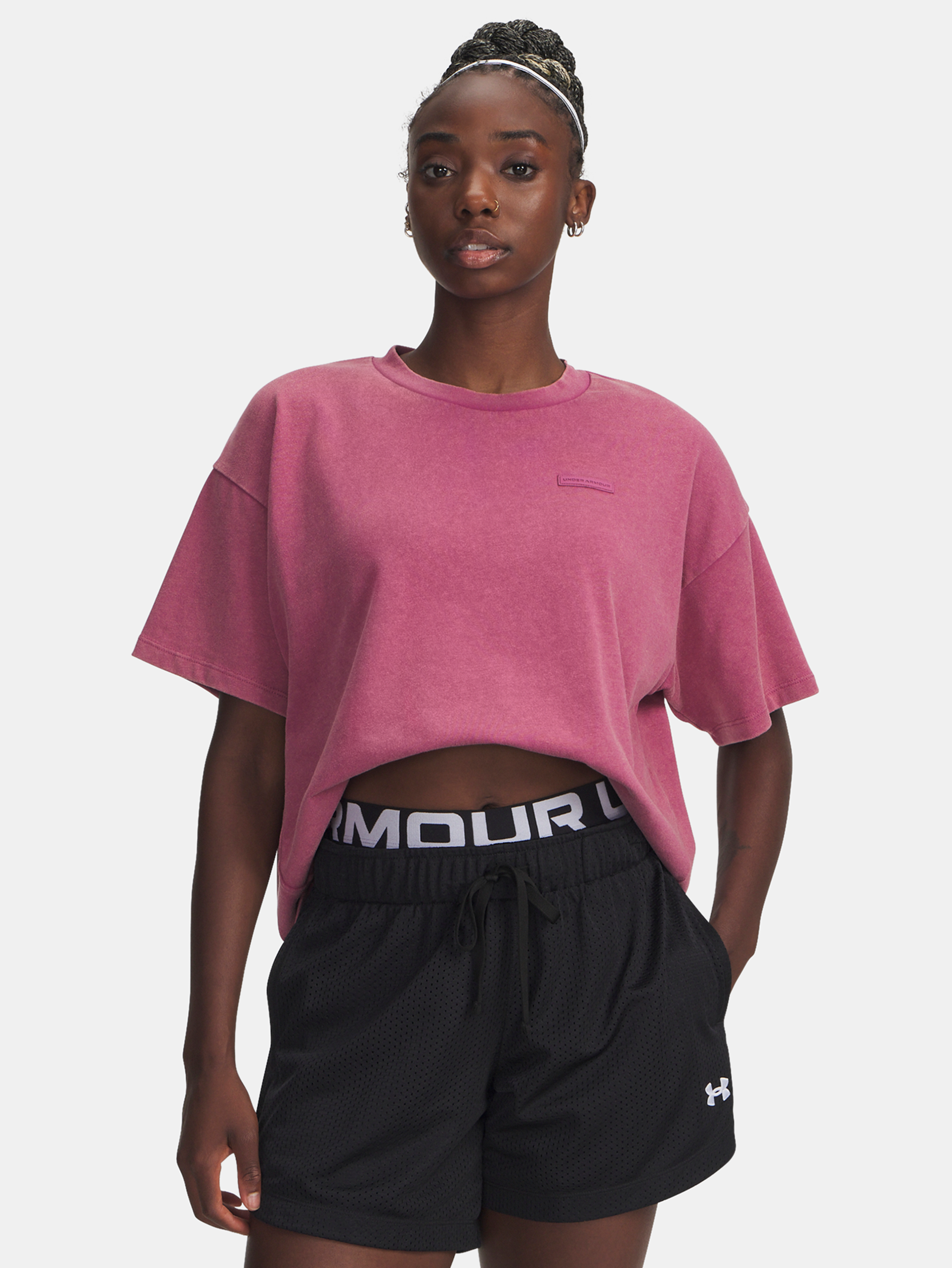 Női póló Under Armour UA HWT Boxy Wash SS-RED