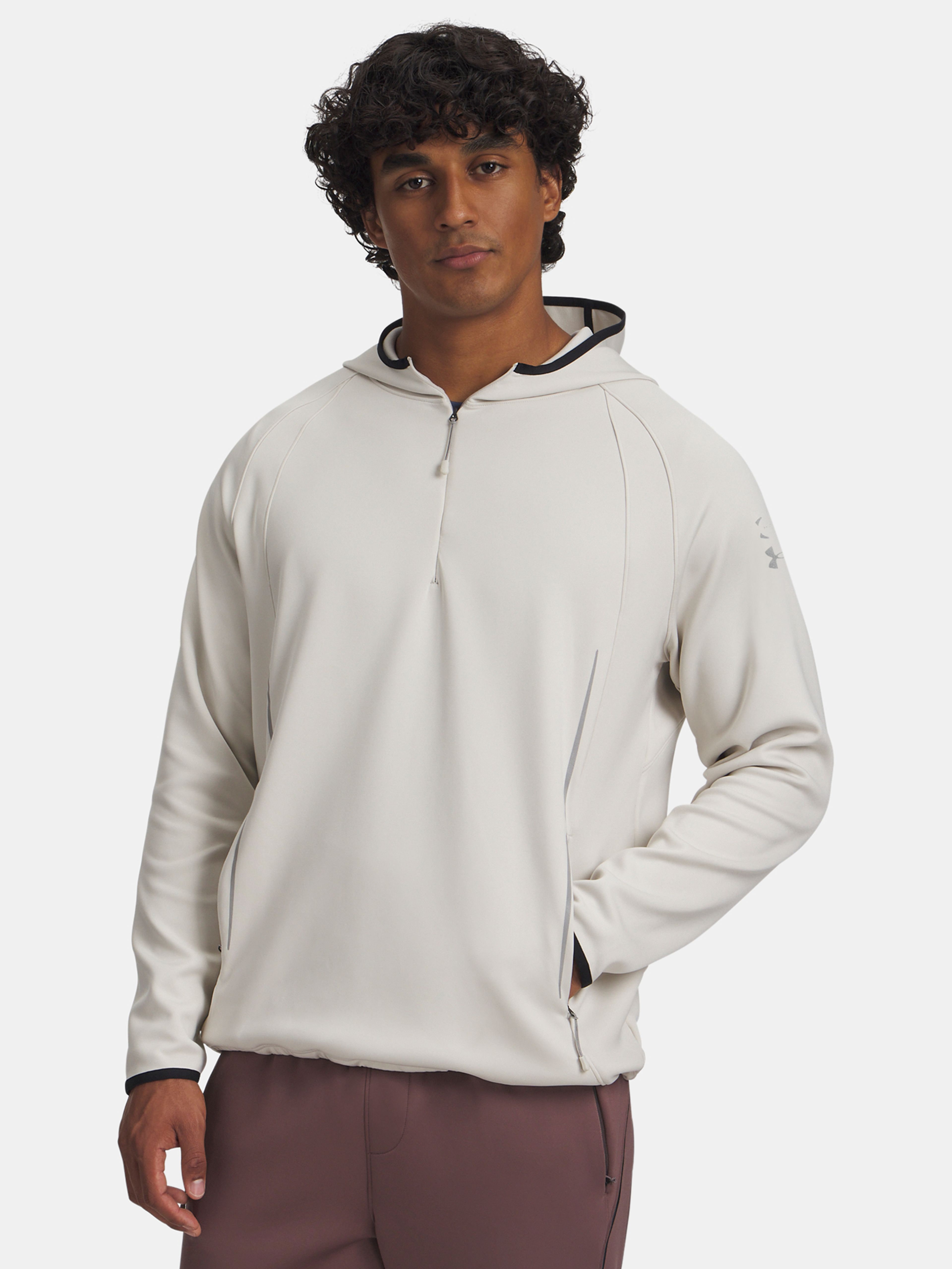 Férfi dzseki Under Armour UA Halo CW 1/2 Zip-WHT
