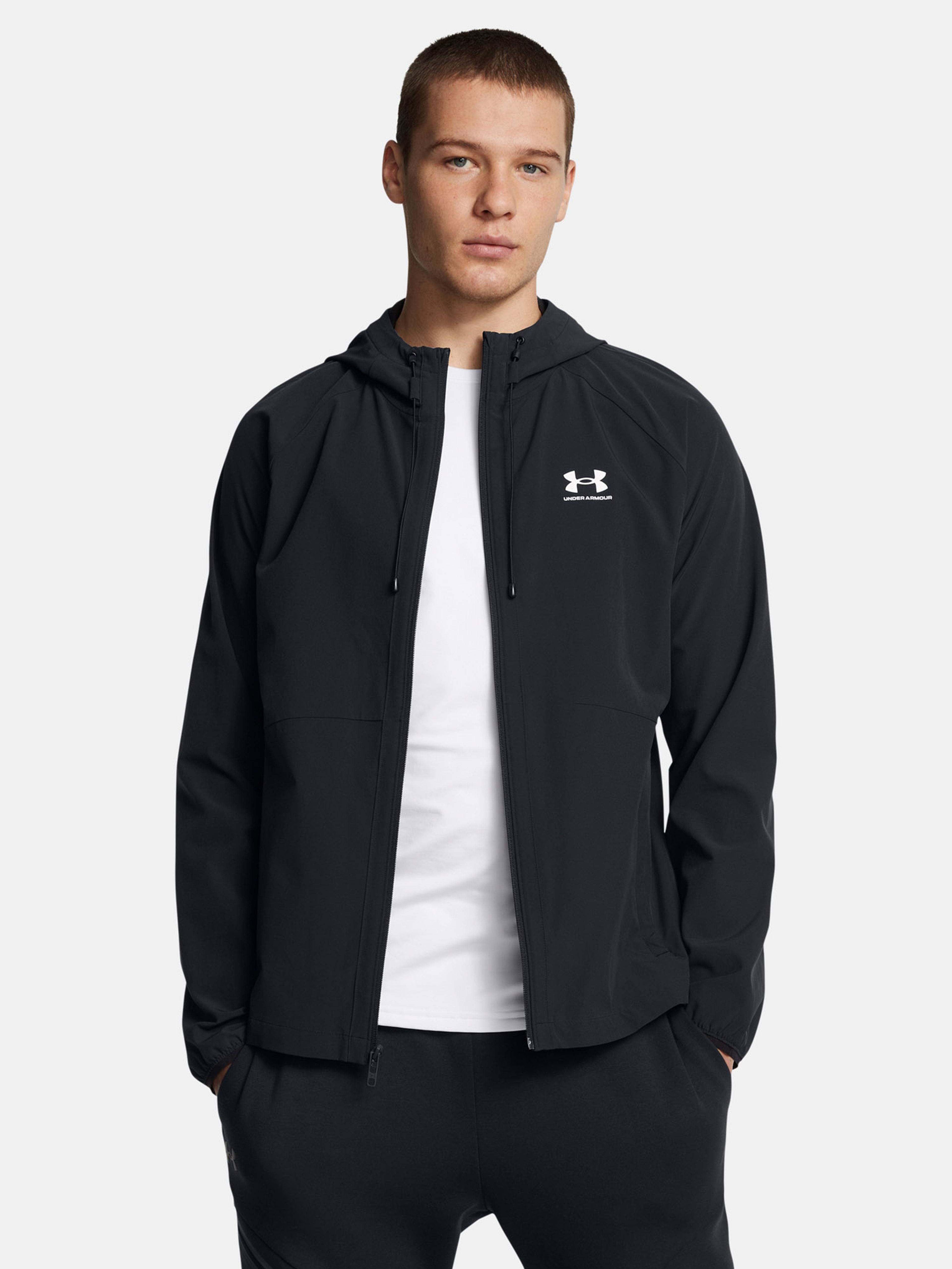 Férfi dzseki Under Armour UA Stretch Wvn WindbreakerEU-BLK