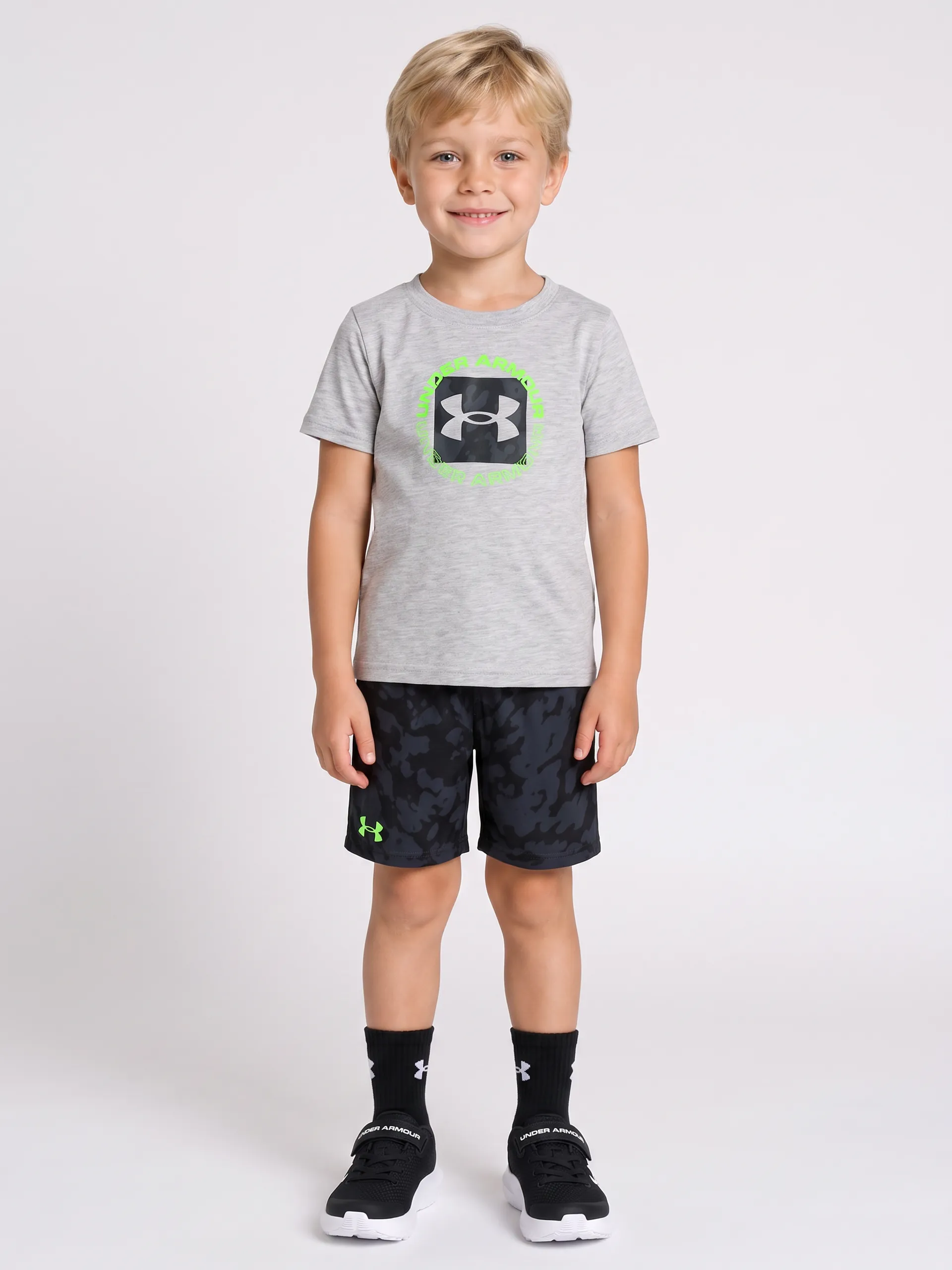 Berniuku rinkinys Under Armour UA PRINTED SS SHORT SET-GRY - 001