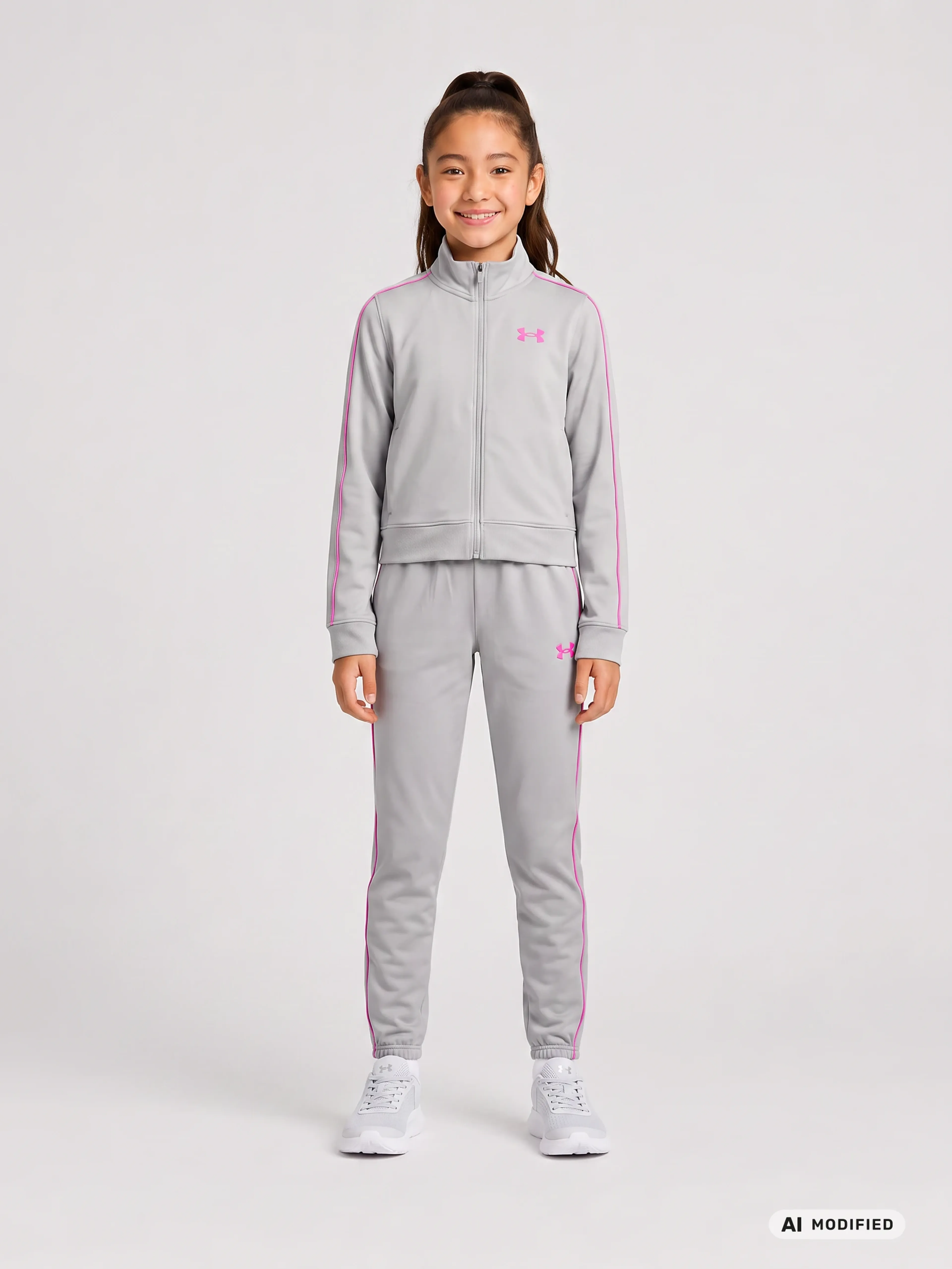 Tüdrukute komplekt Under Armour UA Icon Knit Crop Tracksuit - 001
