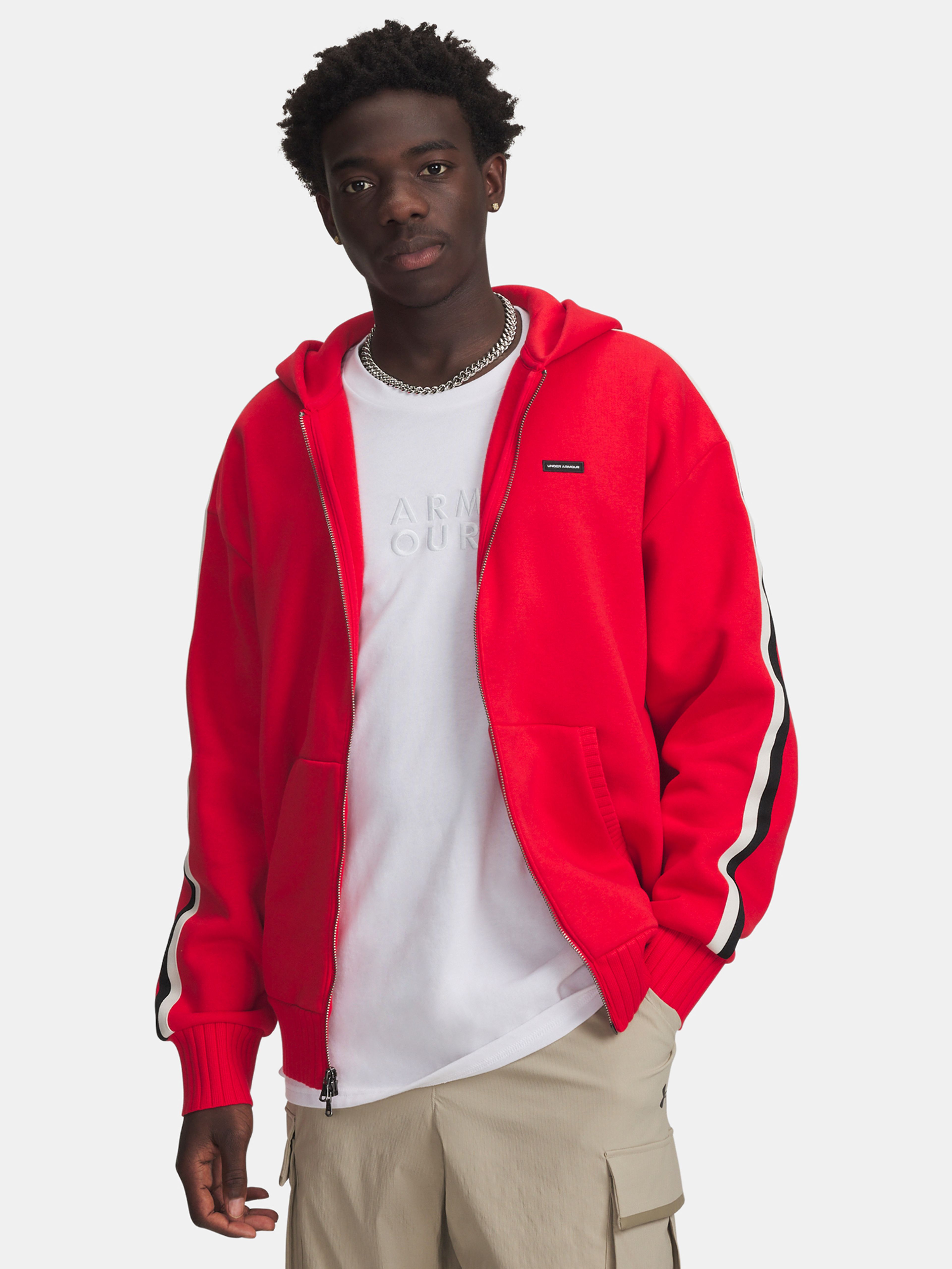 Férfi felső Under Armour UA Icon Heavy Rib FZ-RED