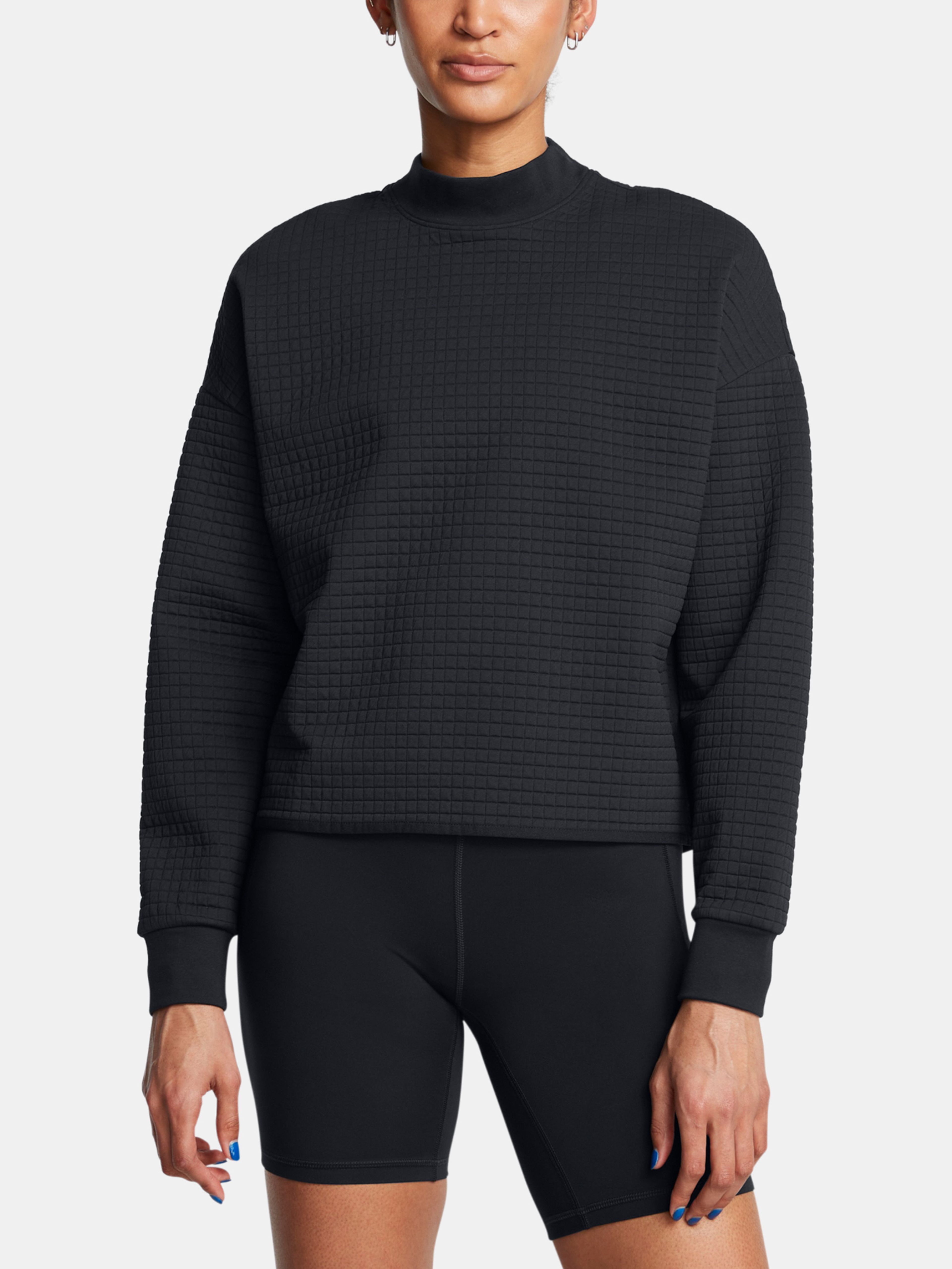 Ženski pulover  Under Armour Unstoppable Flc Grid Mock LS-BLK