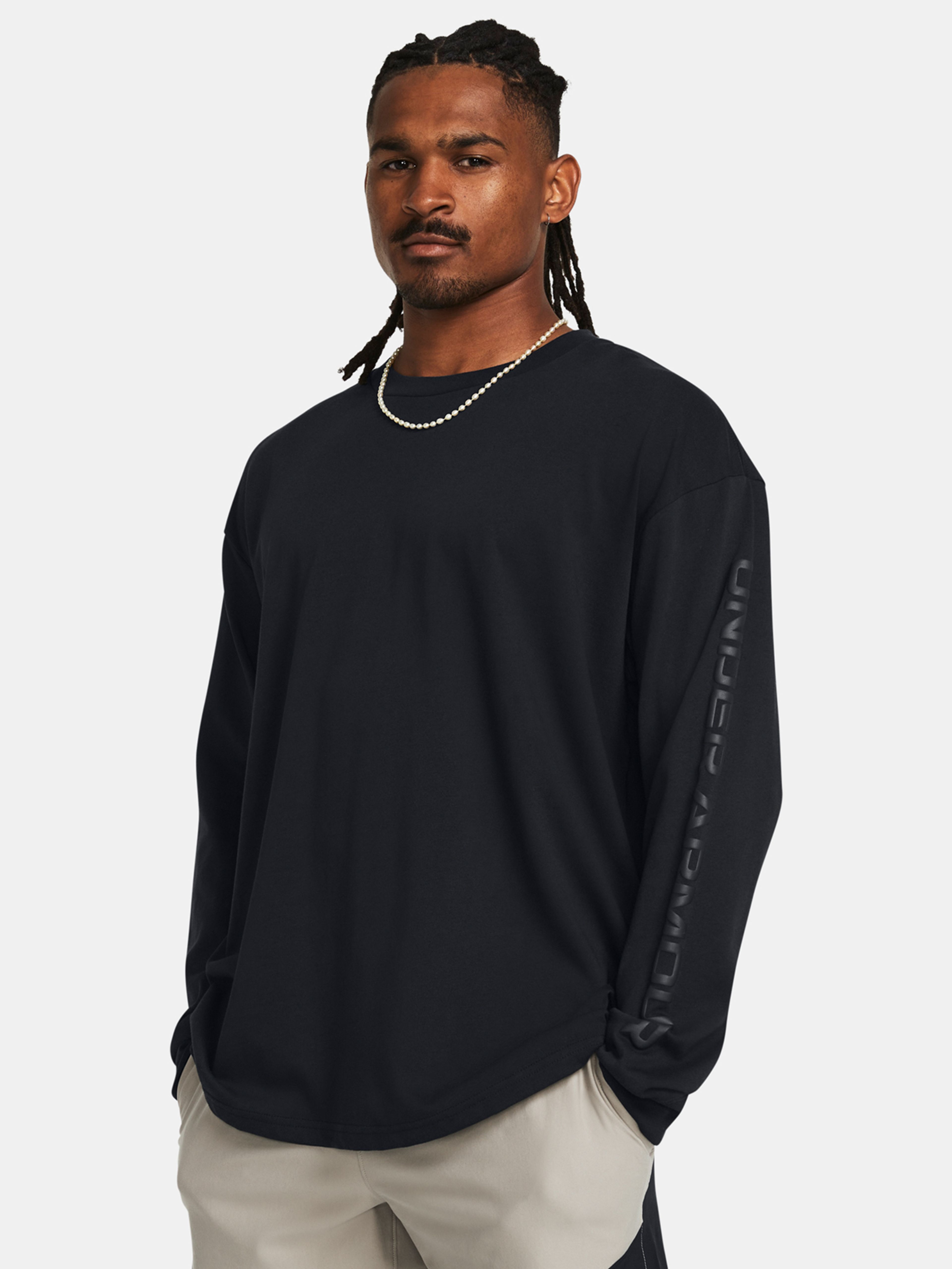 Férfi póló Under Armour UA HW TONAL WORDMARK LS-BLK