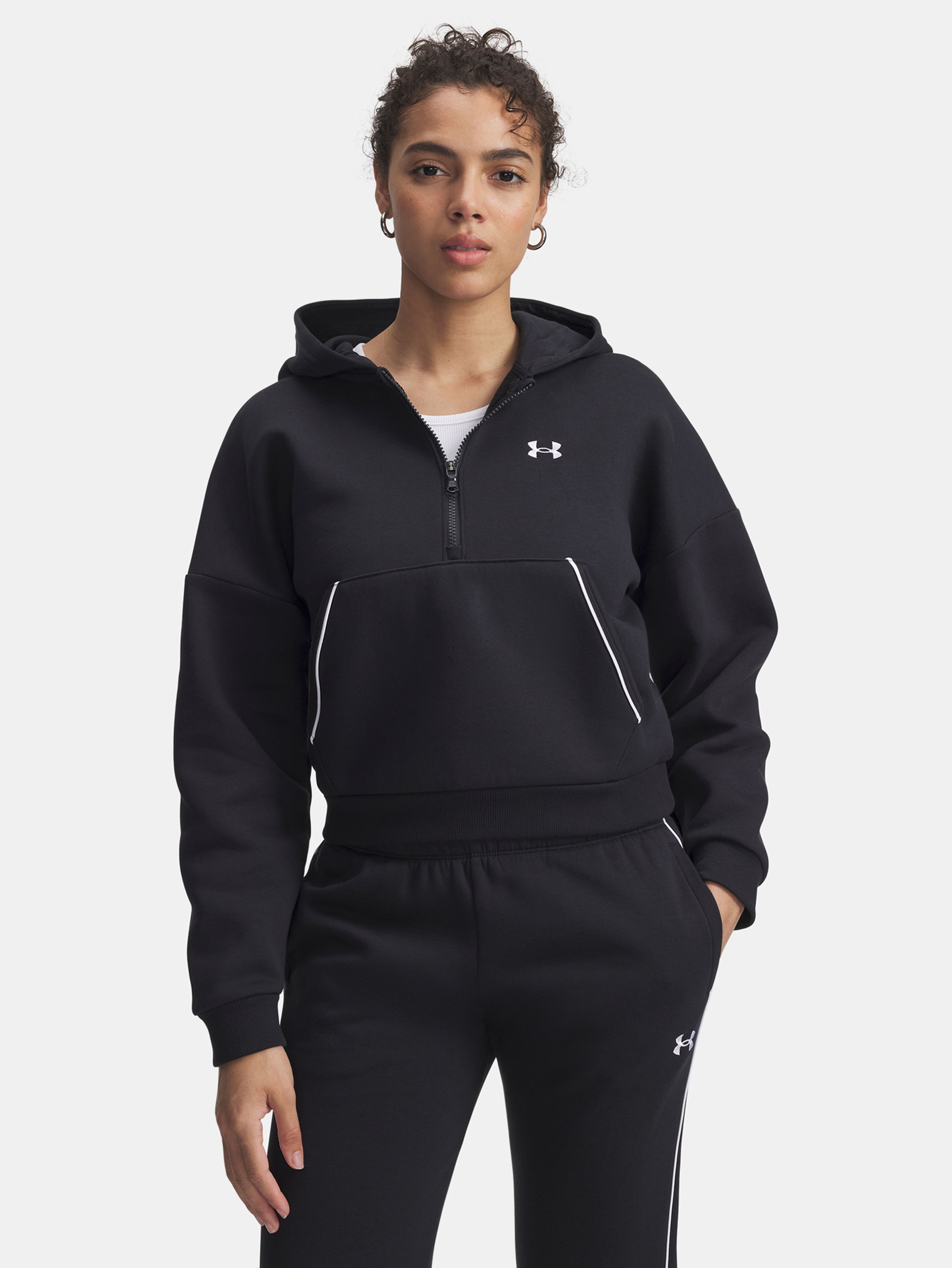 Moteriškas bliuzonas Under Armour Rival Flc Piped HZ Hoodie-BLK