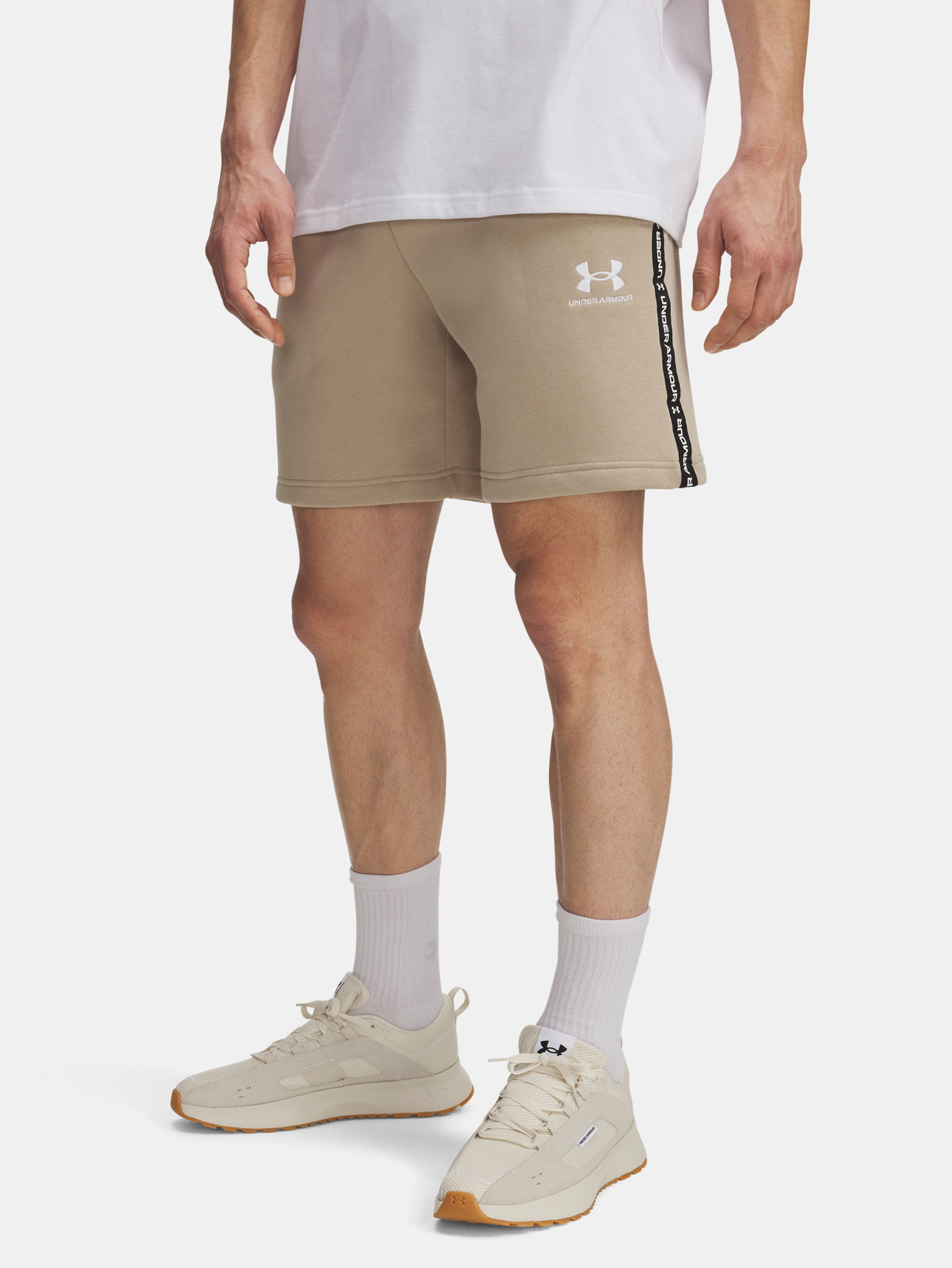 Pánske kraťasy Under Armour UA Icon Fleece Short Taping-BRN