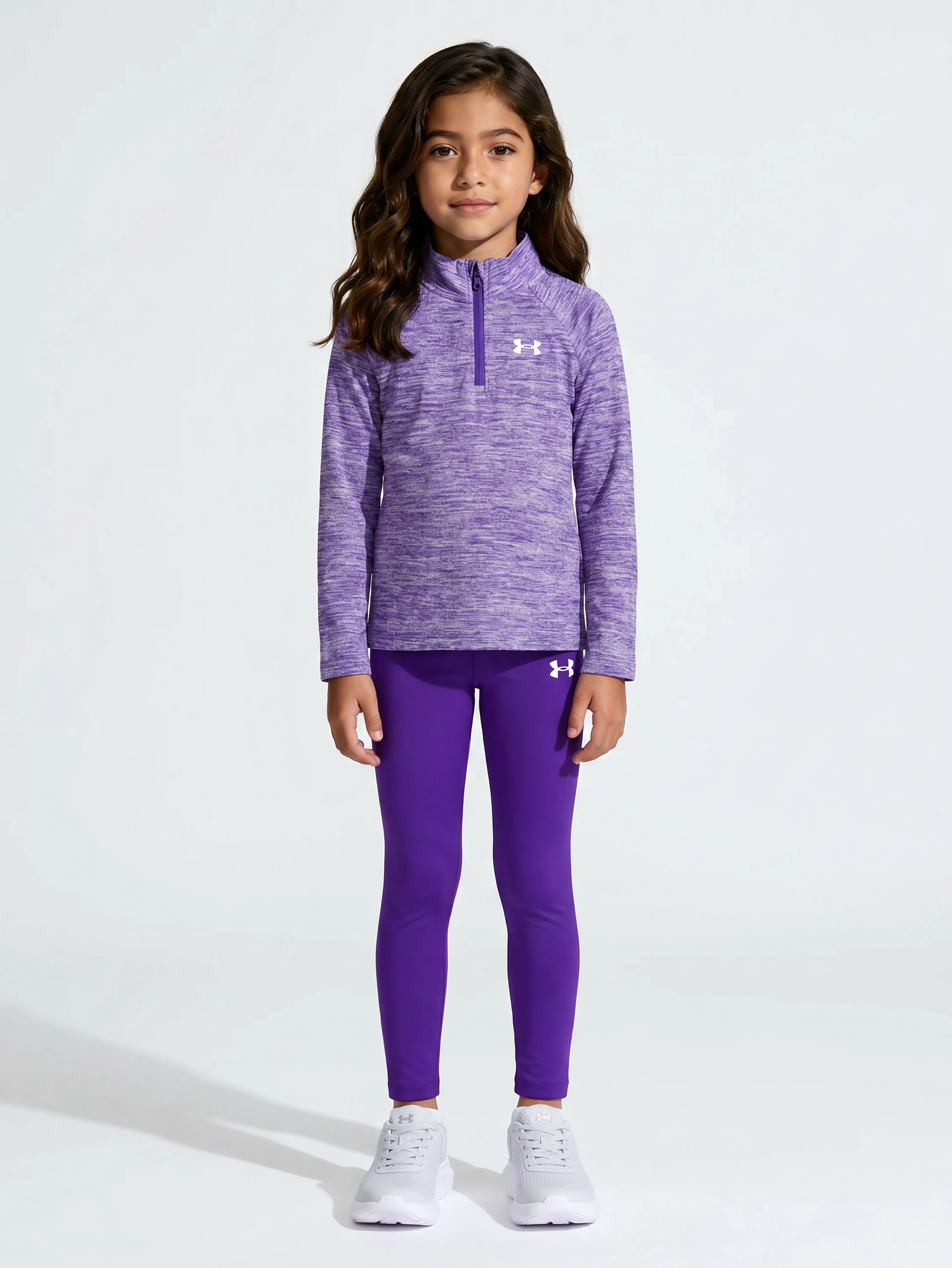 Dievčenský set Under Armour UA 1/4 ZIP LEGGING SET-BLU - 001