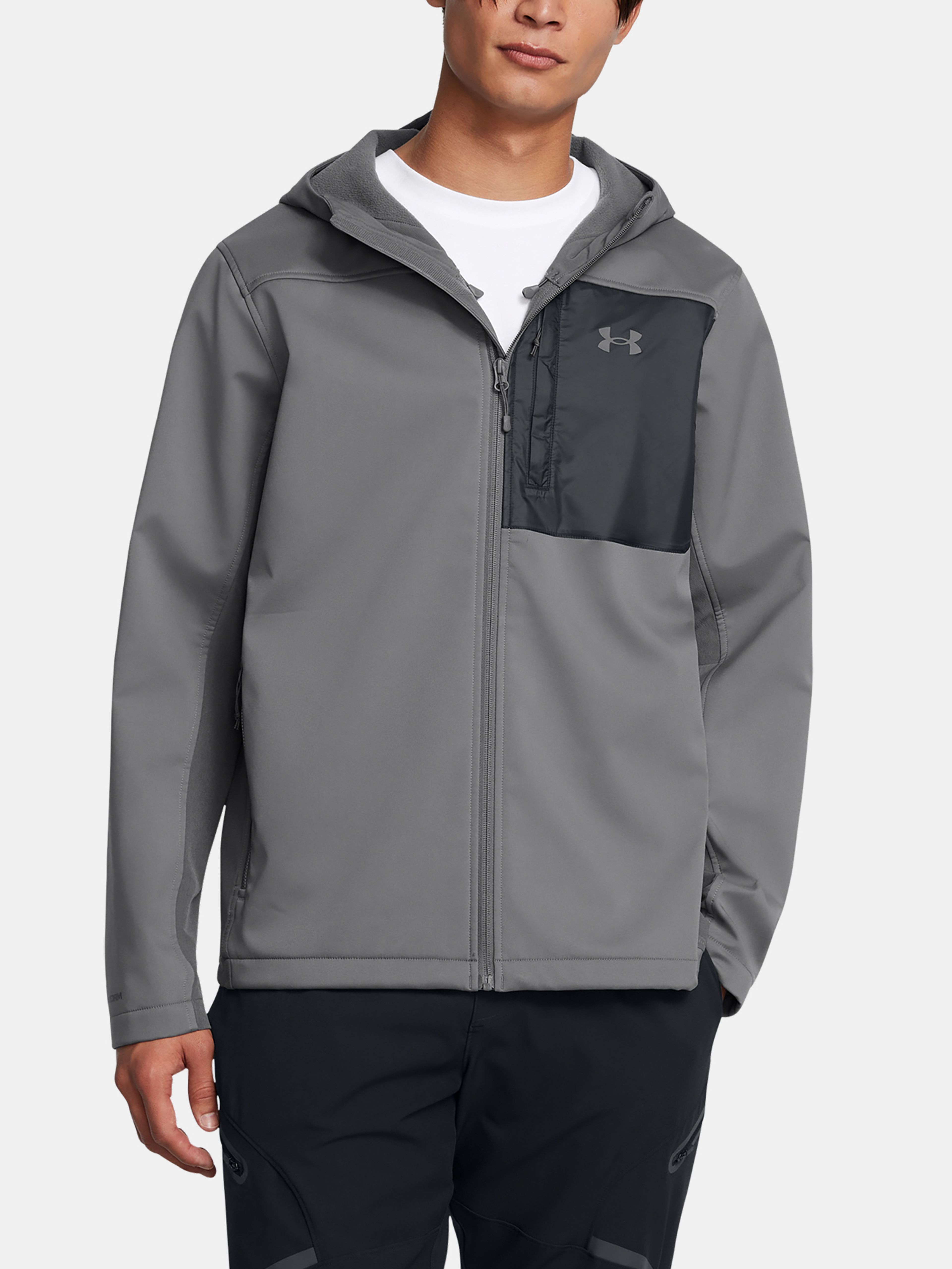 Pánska bunda Under Armour SHIELD HOODED JACKET-GRY