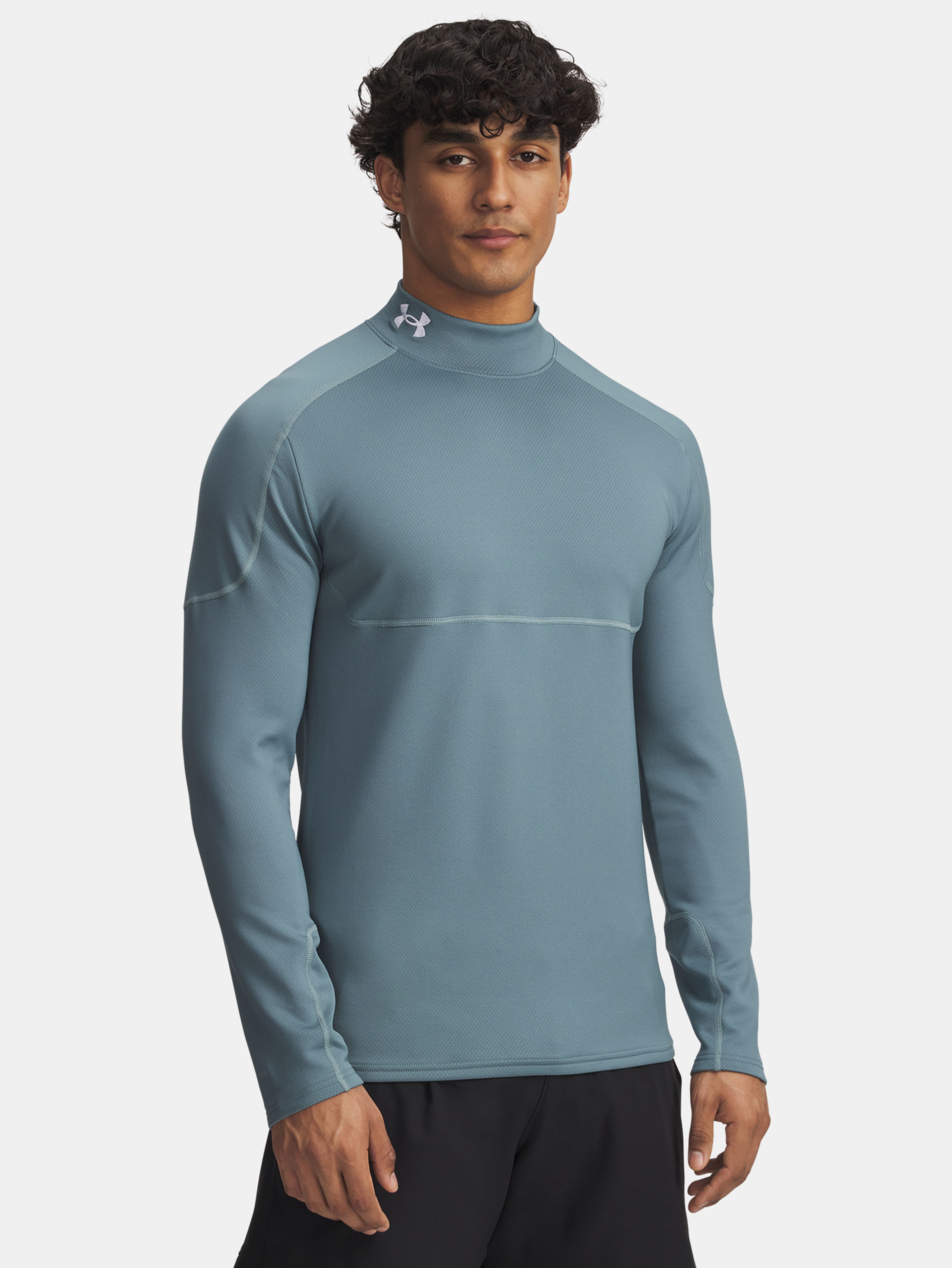 Pánske tričko Under Armour Cold Weather Grid LS Mock-BLU