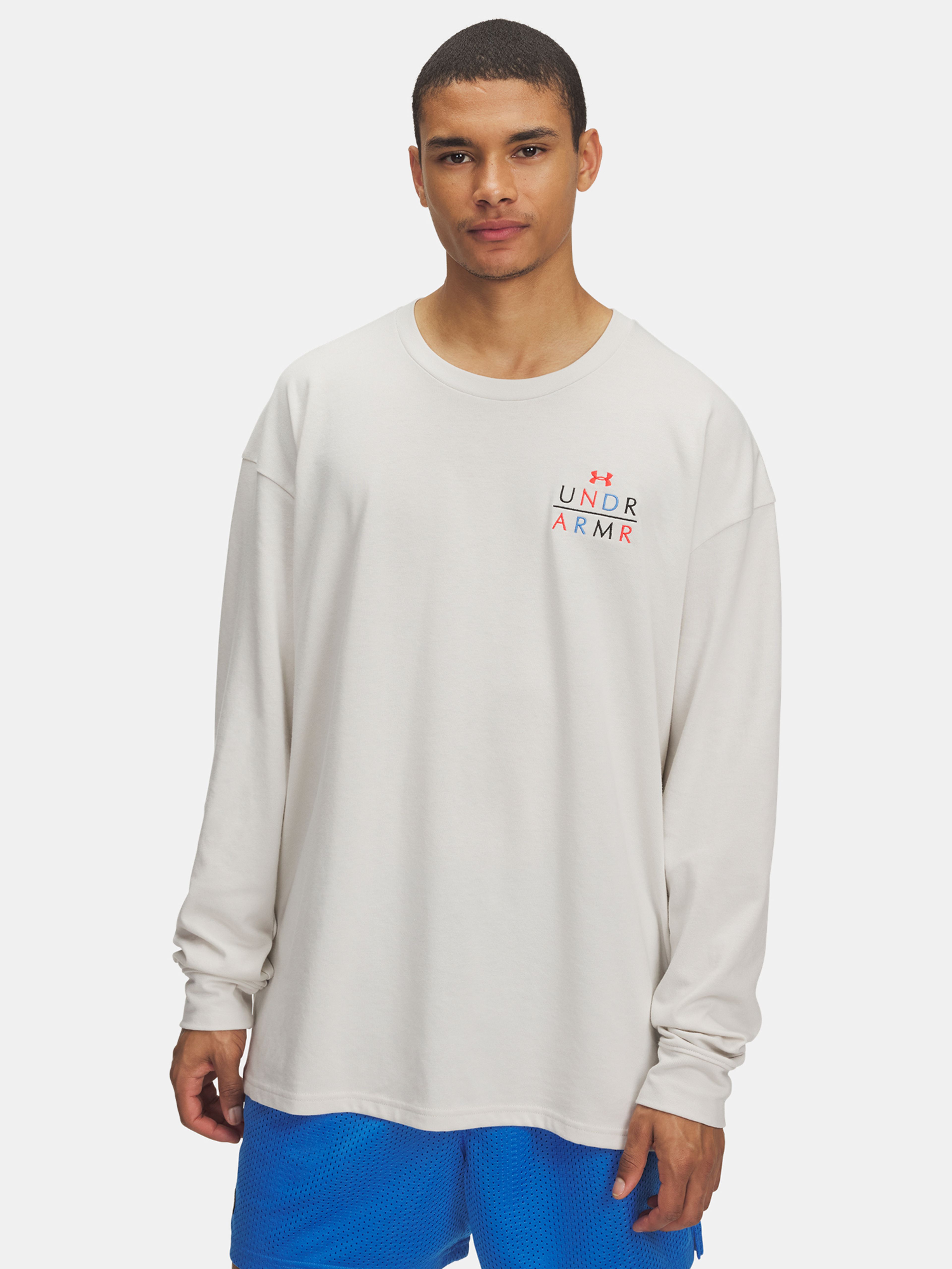 Férfi póló Under Armour UA HWT MODERN SPORT OS LS-WHT