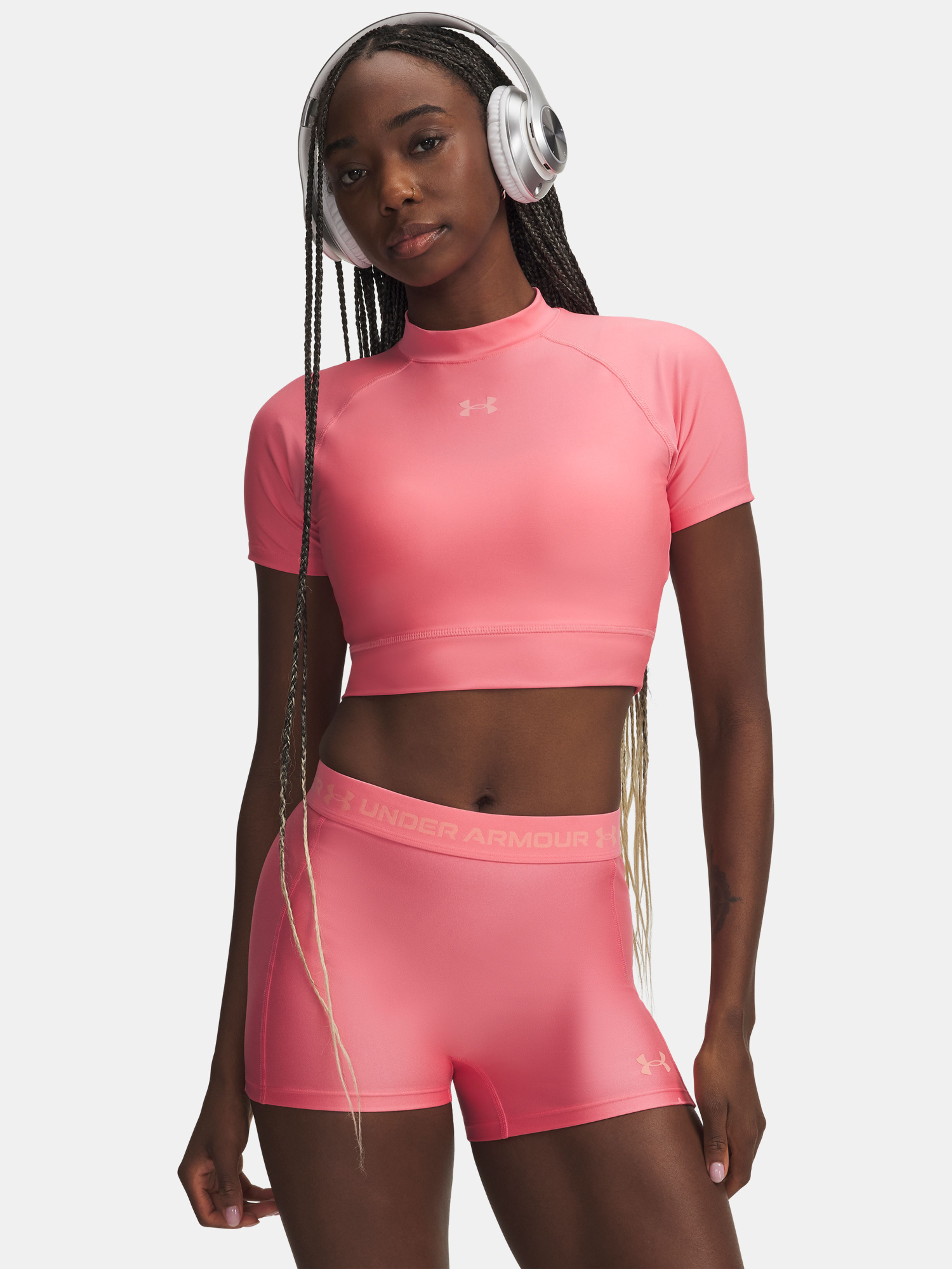 Ženska majica Under Armour HeatGear Crop Mock SS