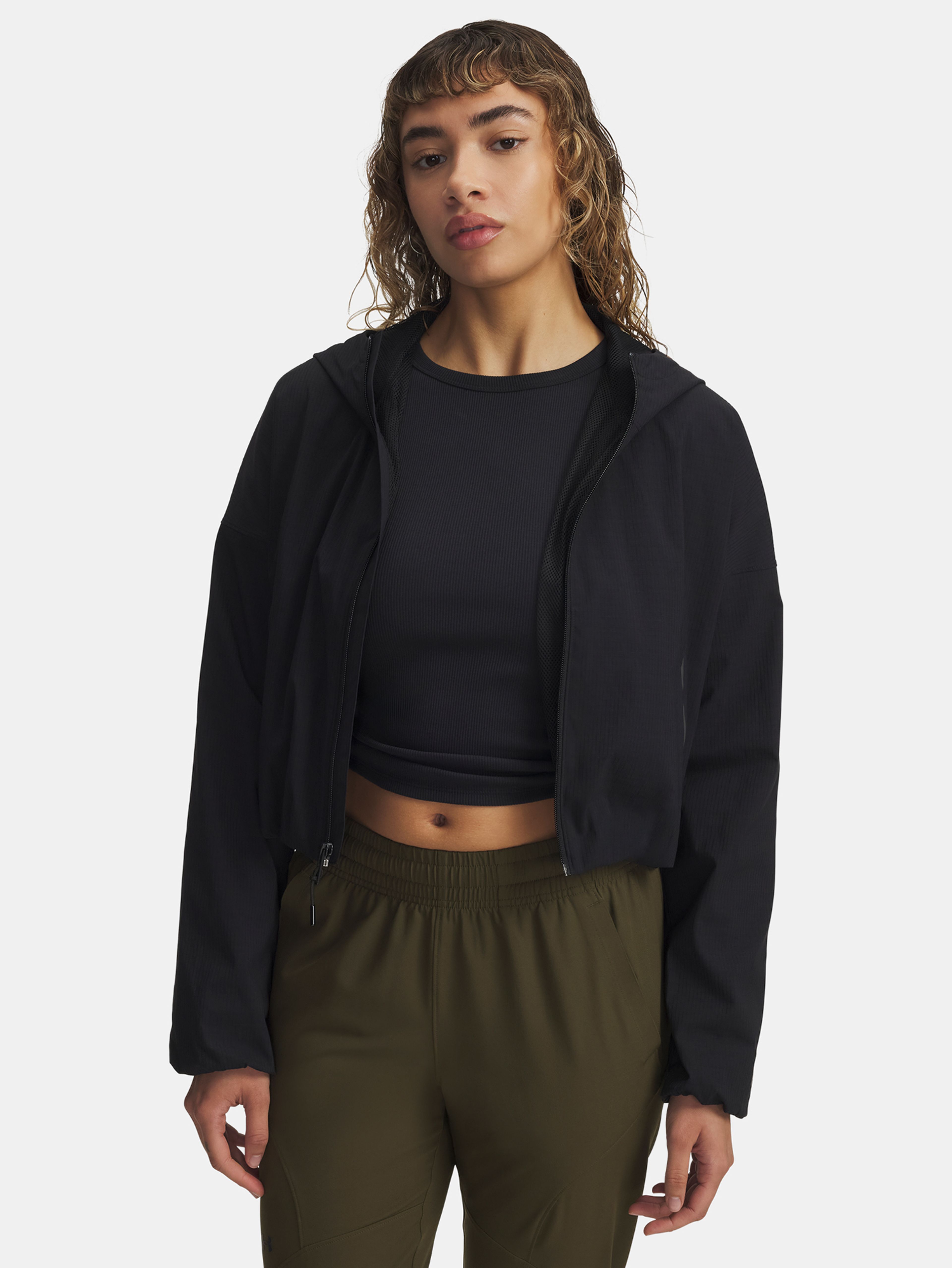 Dámska bunda Under Armour Unstoppable Woven Rstop LS-BLK