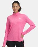 Sieviešu t-krekls Under Armour Tech 1/2 Zip- Twist-Rozā - 004