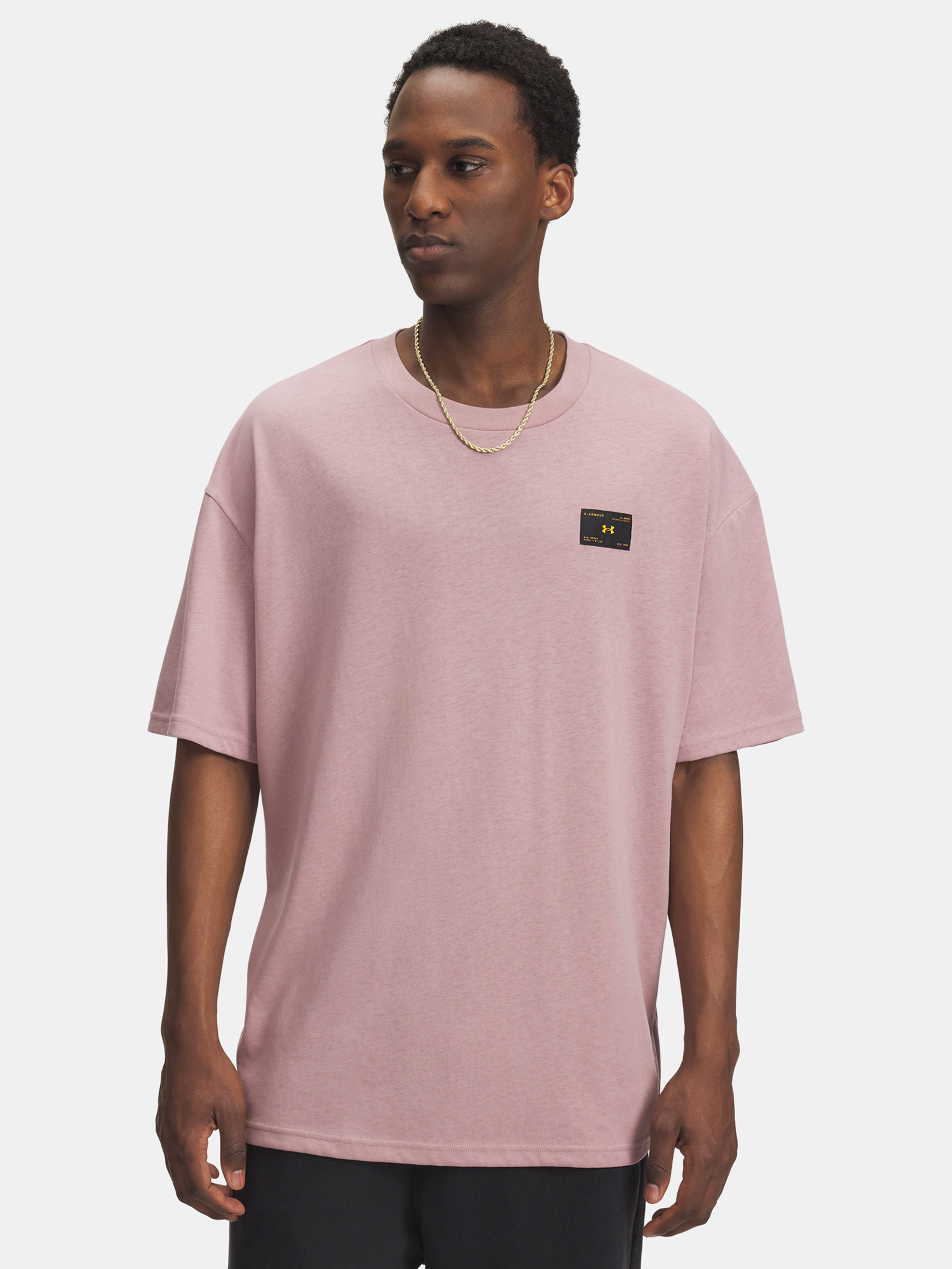 Férfi póló Under Armour UA HWT WOVEN LABEL SS-PNK