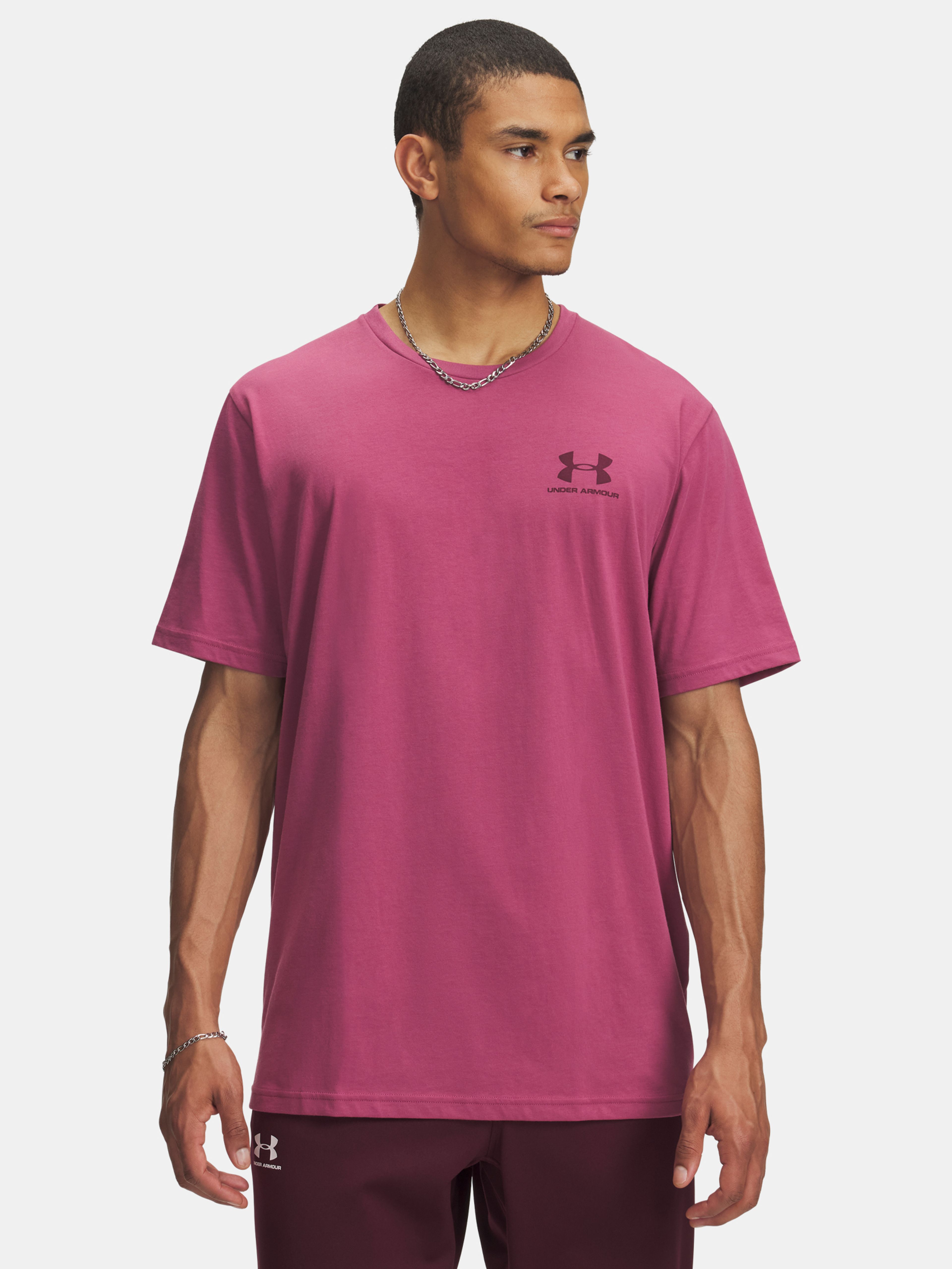 Férfi póló Under Armour UA M SPORTSTYLE LC SS-PNK