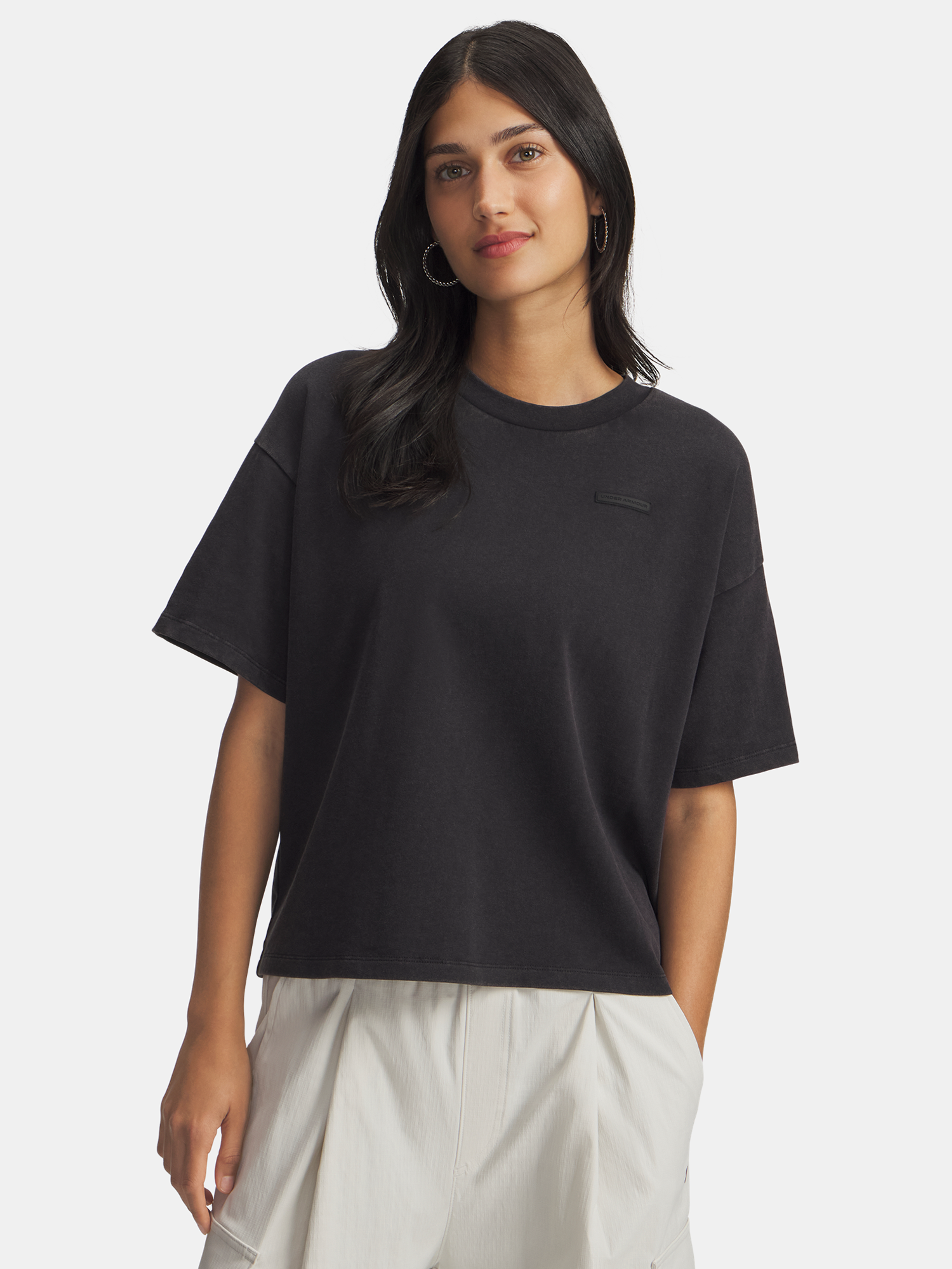 Női póló Under Armour UA HWT Boxy Wash SS-BLK