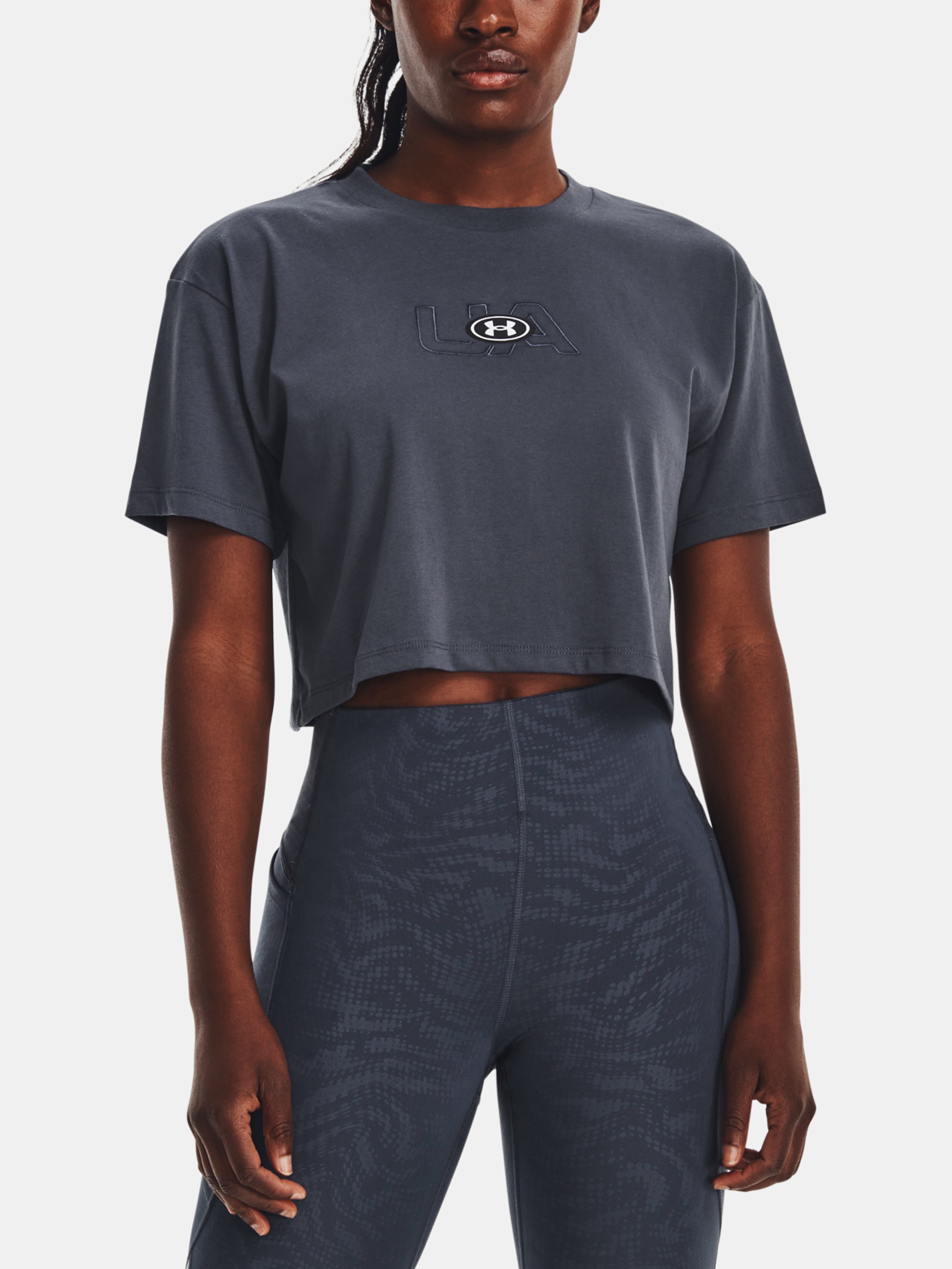 Női póló Under Armour UA BRANDED LOGO CROP SS