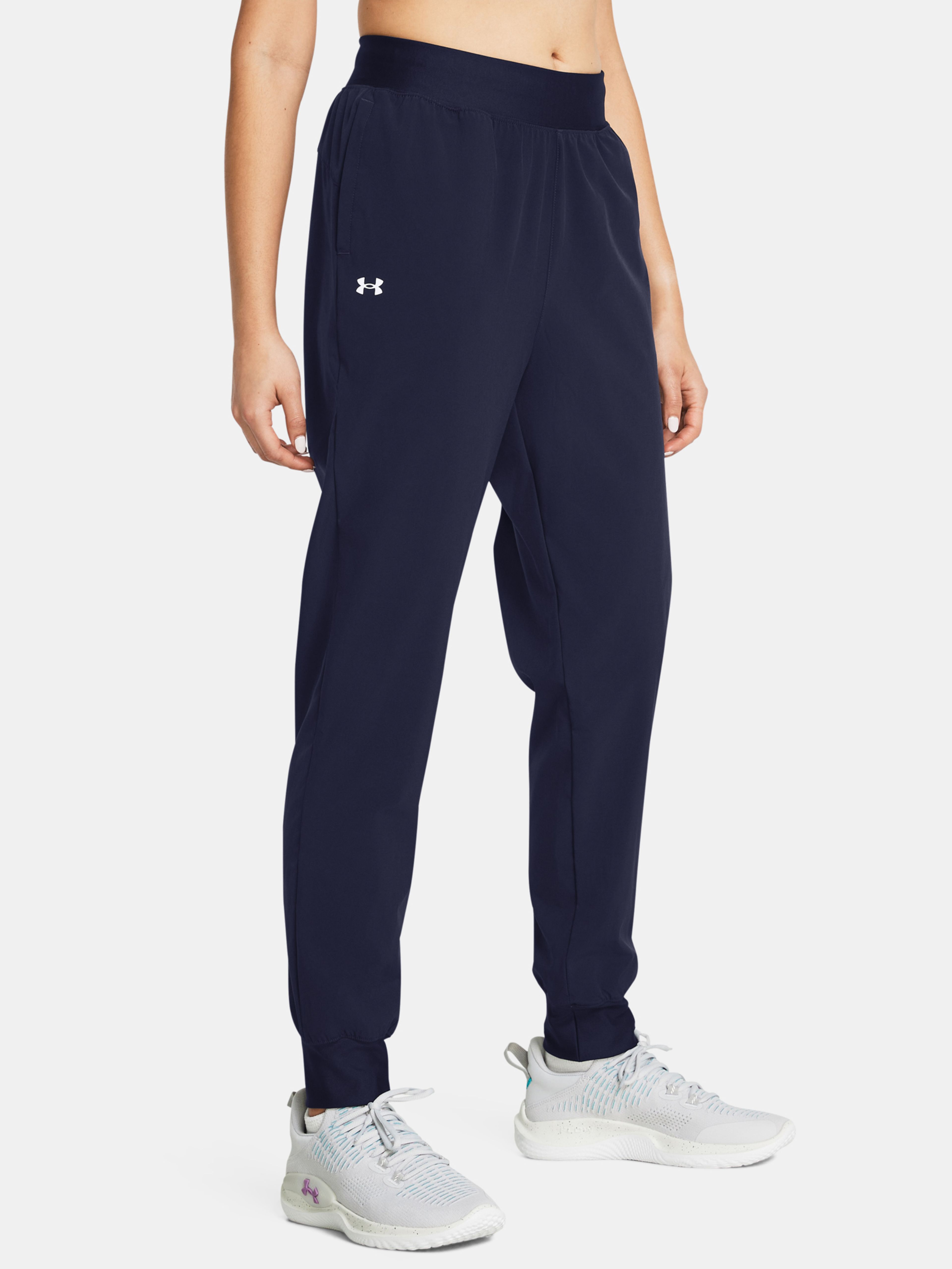 Ženske športne hlače Under Armour UA Rival Hi Rise Woven Pant-BLU