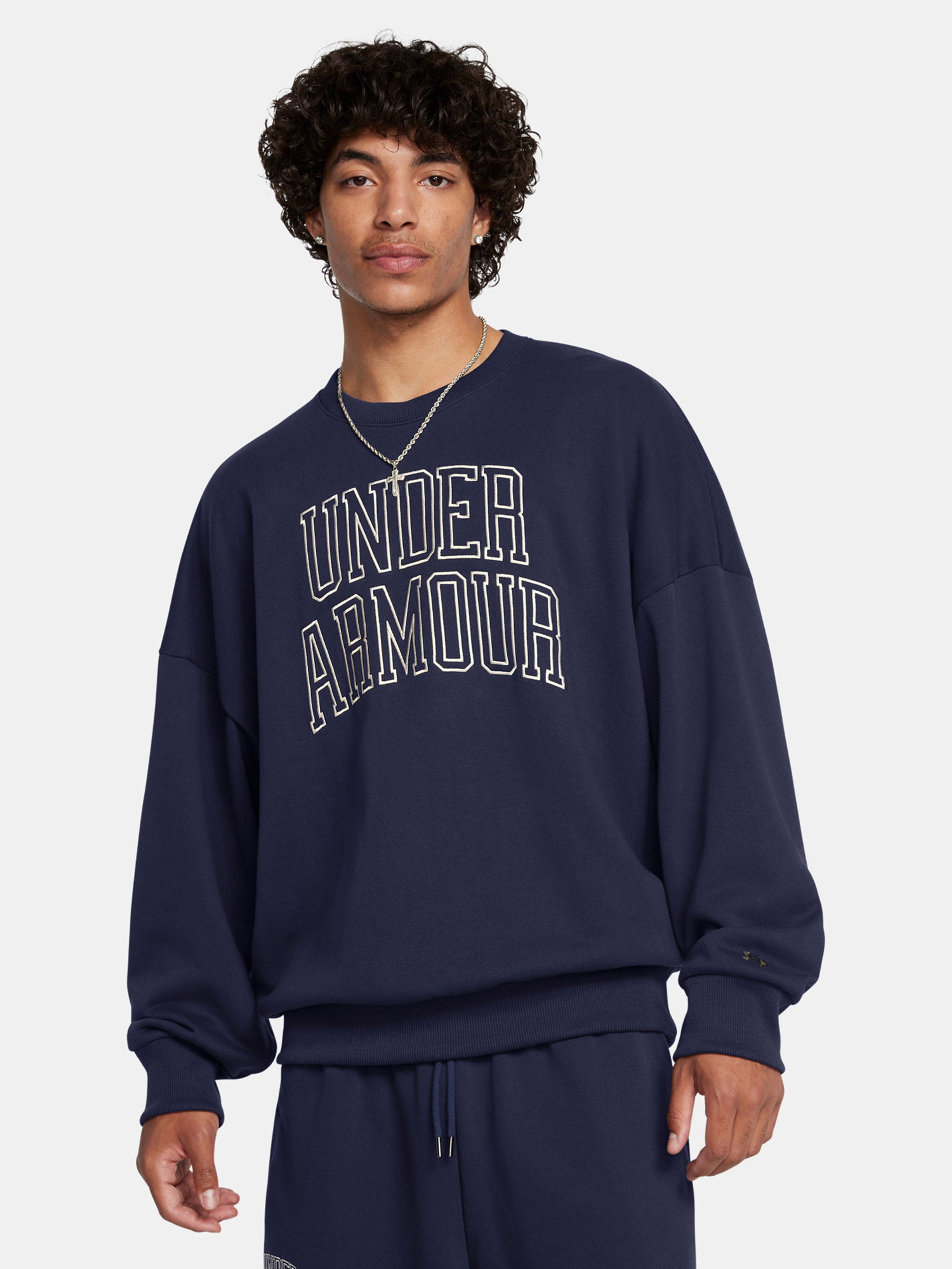 Pánská mikina Under Armour UA Icon HWT Terry OS Crew-BLU