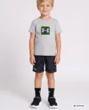 Chlapecký set Under Armour UA PRINTED SS SHORT SET-GRY-Šedá - 001