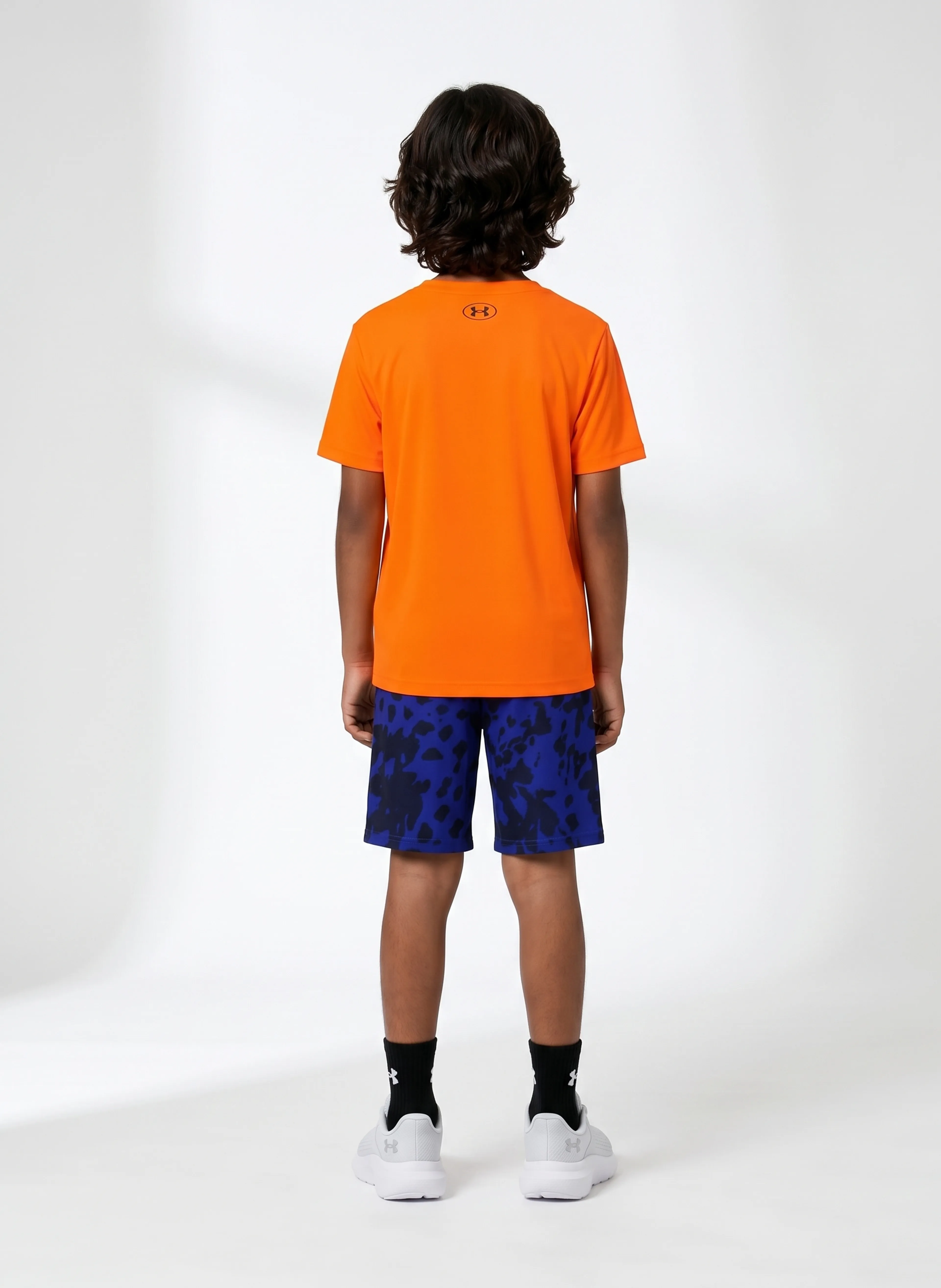Fantovski set Under Armour UA TECH PRINTED SS SHORT SET-ORG - 002