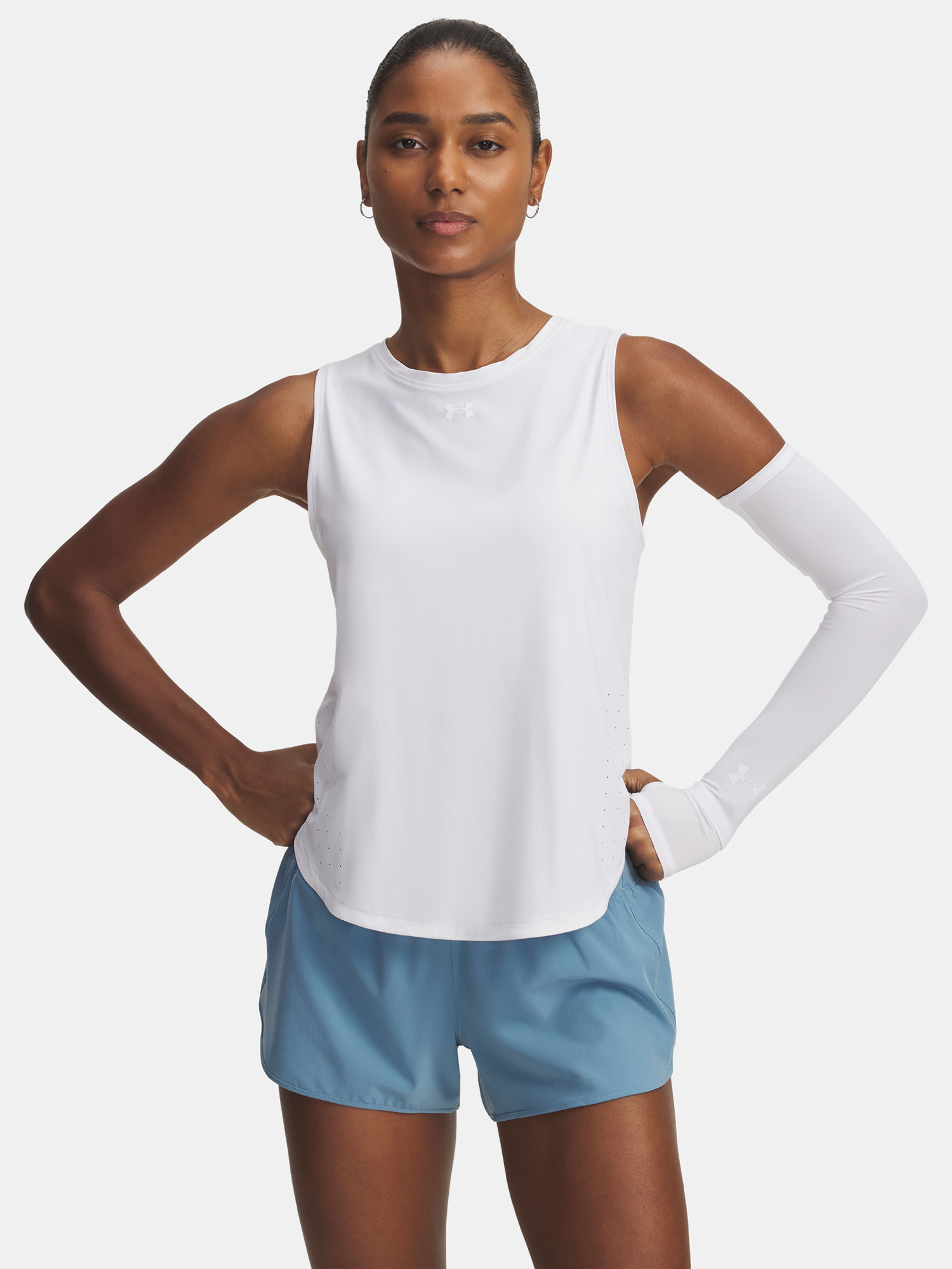 Dámske tielko Under Armour UA Launch Elite Tank-WHT