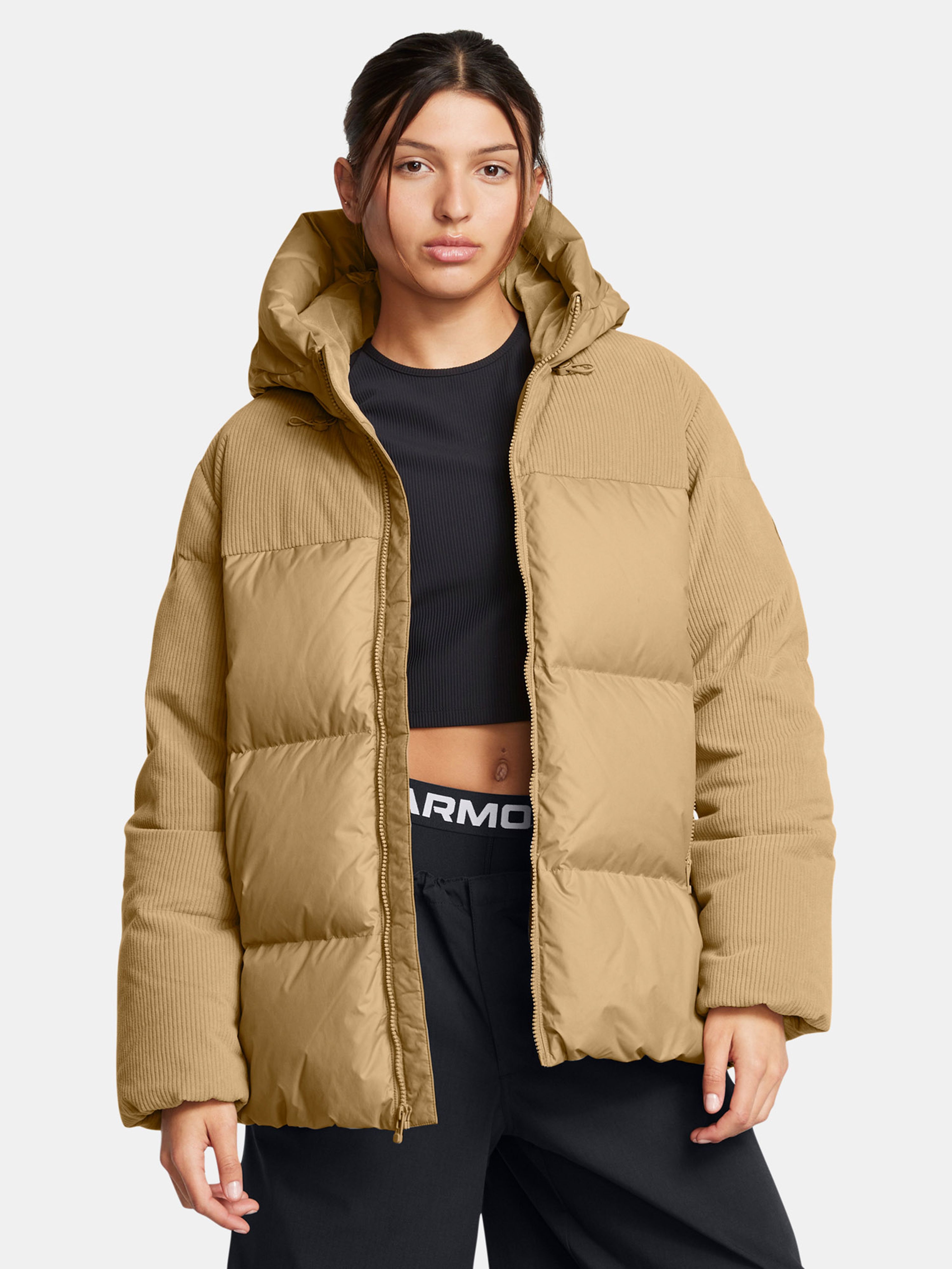 Dámska bunda Under Armour LIMITLESS DOWN OS PUFF CORD-BRN