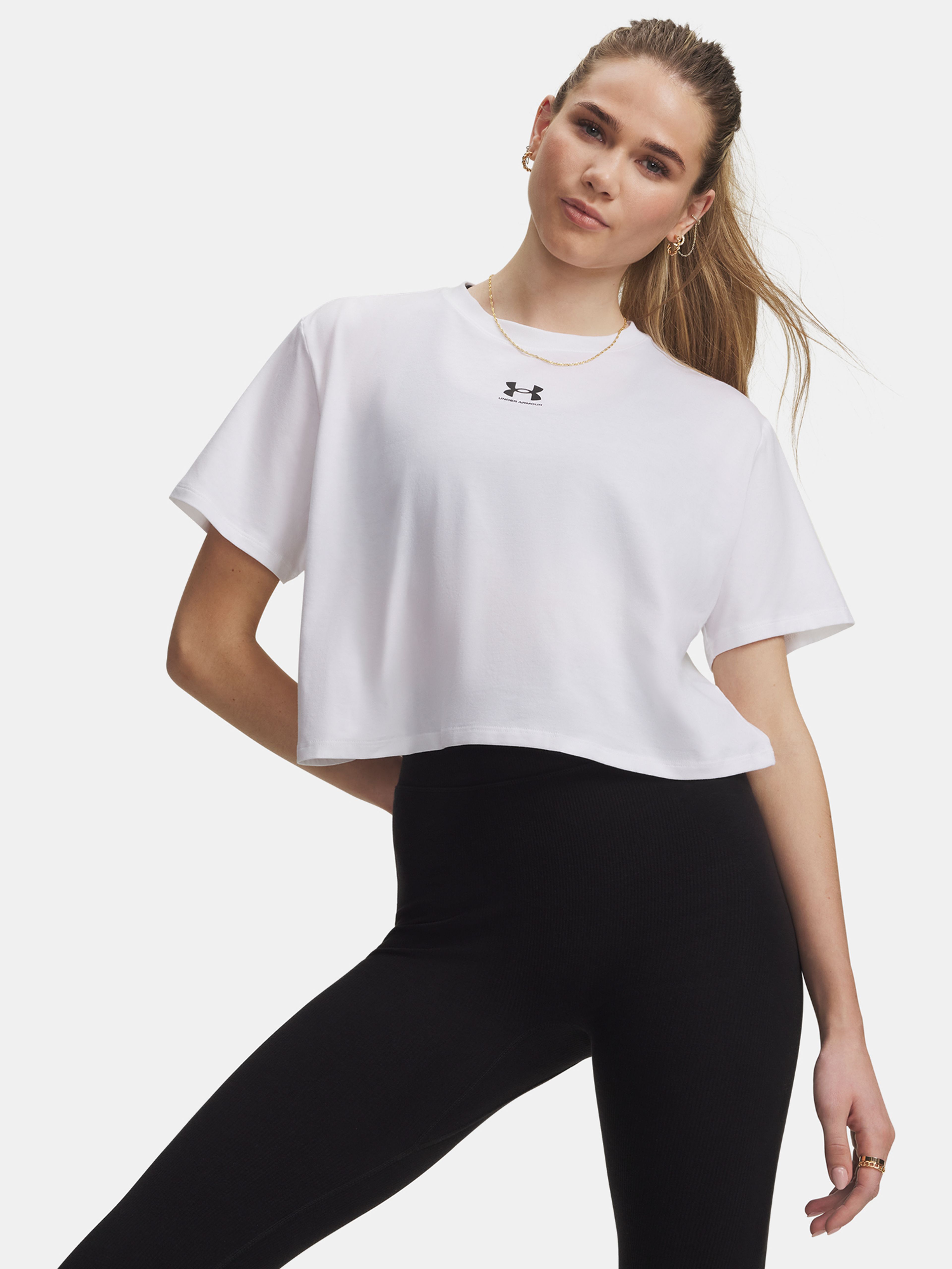 Moteriški marškinėliai Under Armour UA Rival Boxy Tee Solid - 001