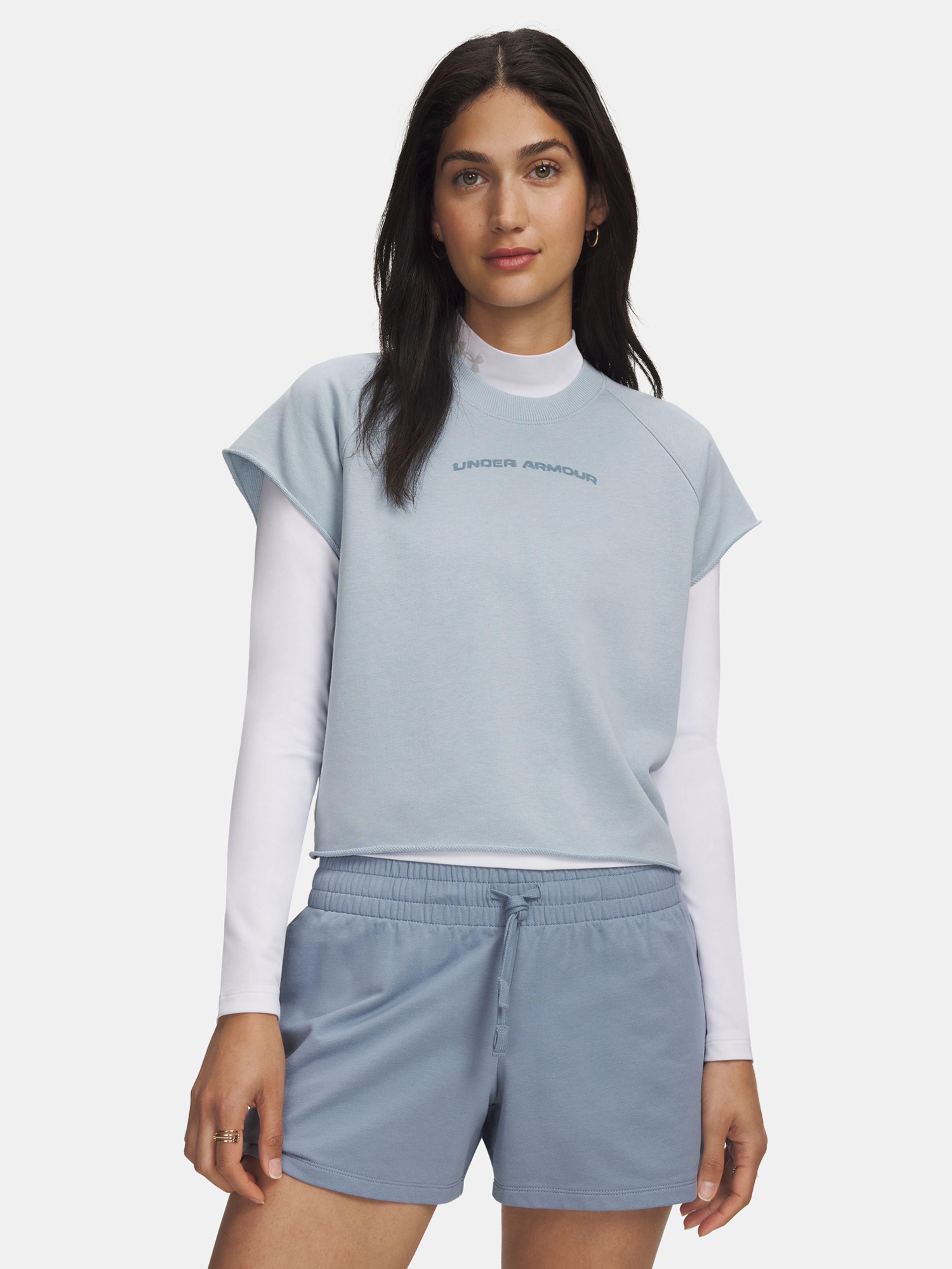 Moteriški marškinėliai Under Armour Icon WM Cut Off SS - 001