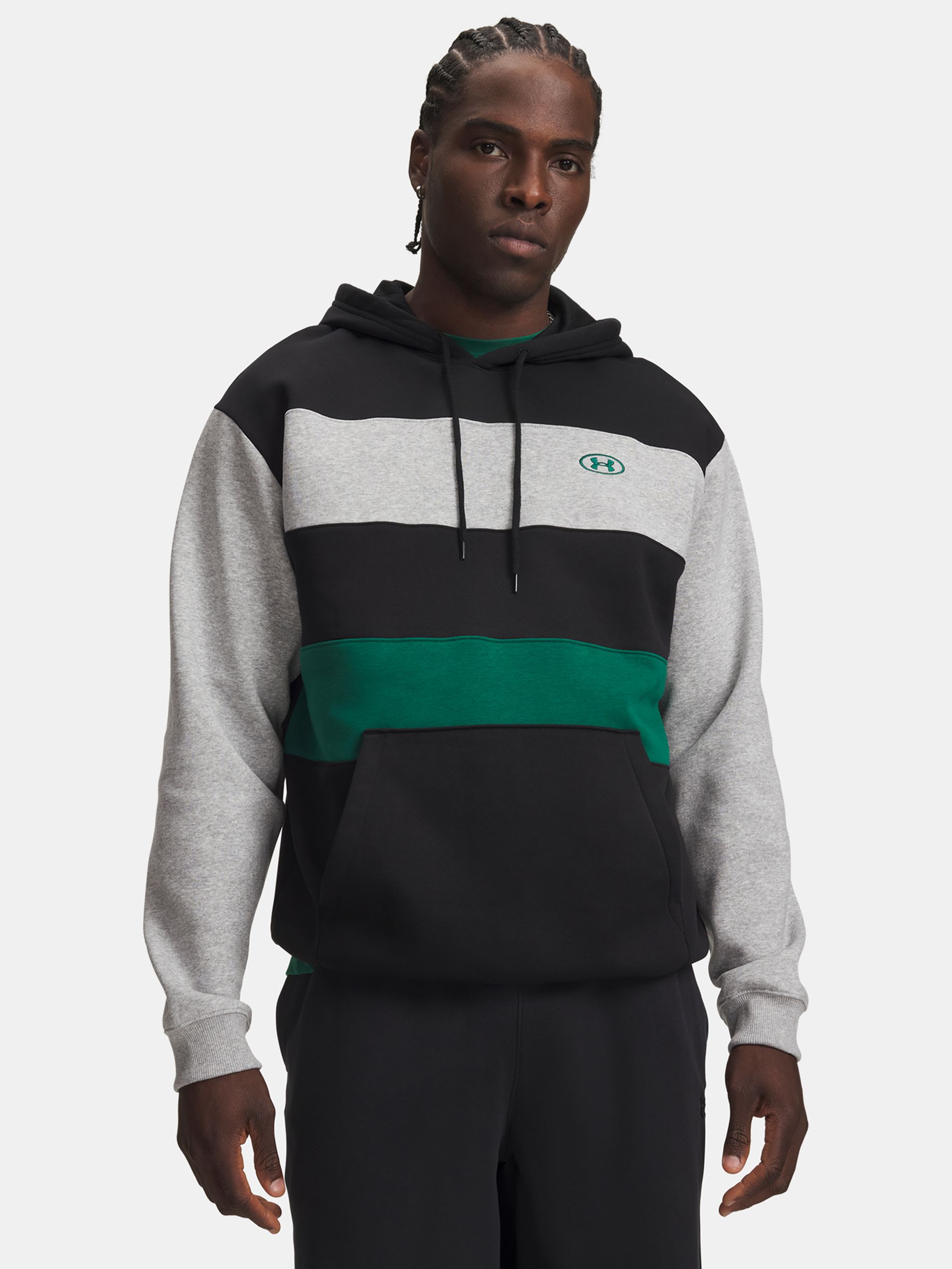 Férfi felső Under Armour Rival Fleece Striped Hoodie - 001
