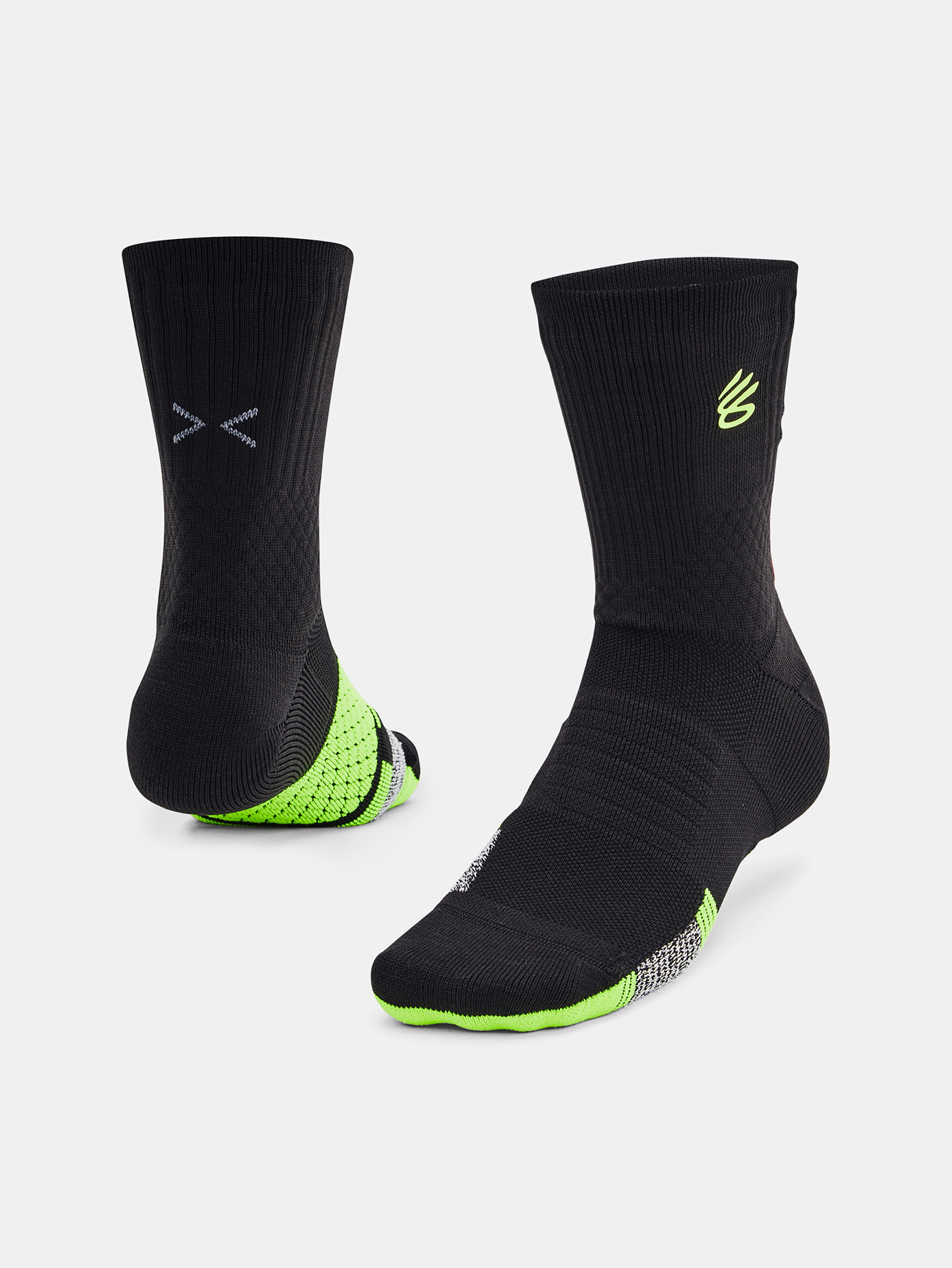 Unisexové ponožky Under Armour Curry UA AD Playmaker 1p Mid-BLK