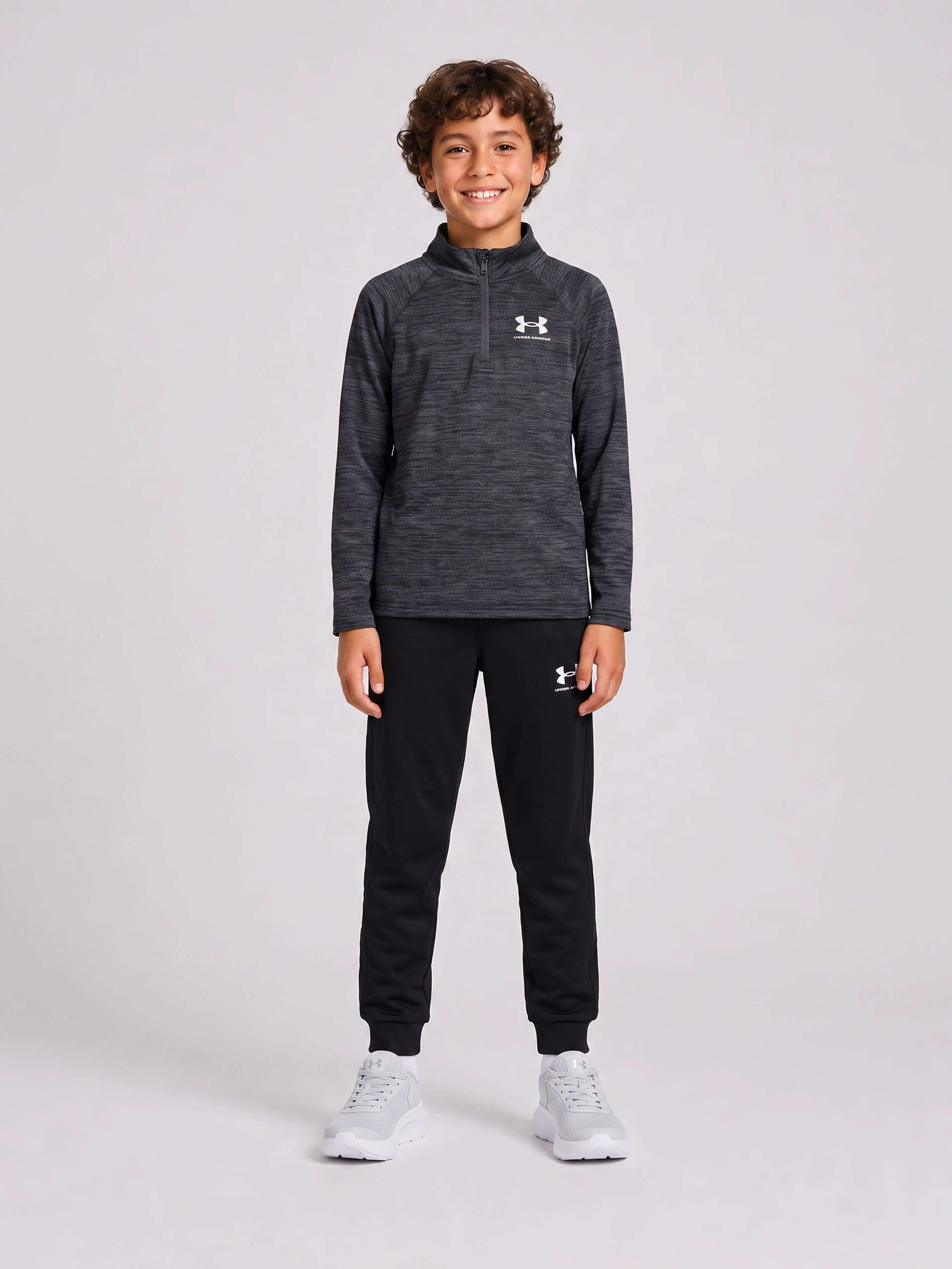 Chlapecký set Under Armour UA TWIST 1/4 ZIP TECH SET-GRY - 001