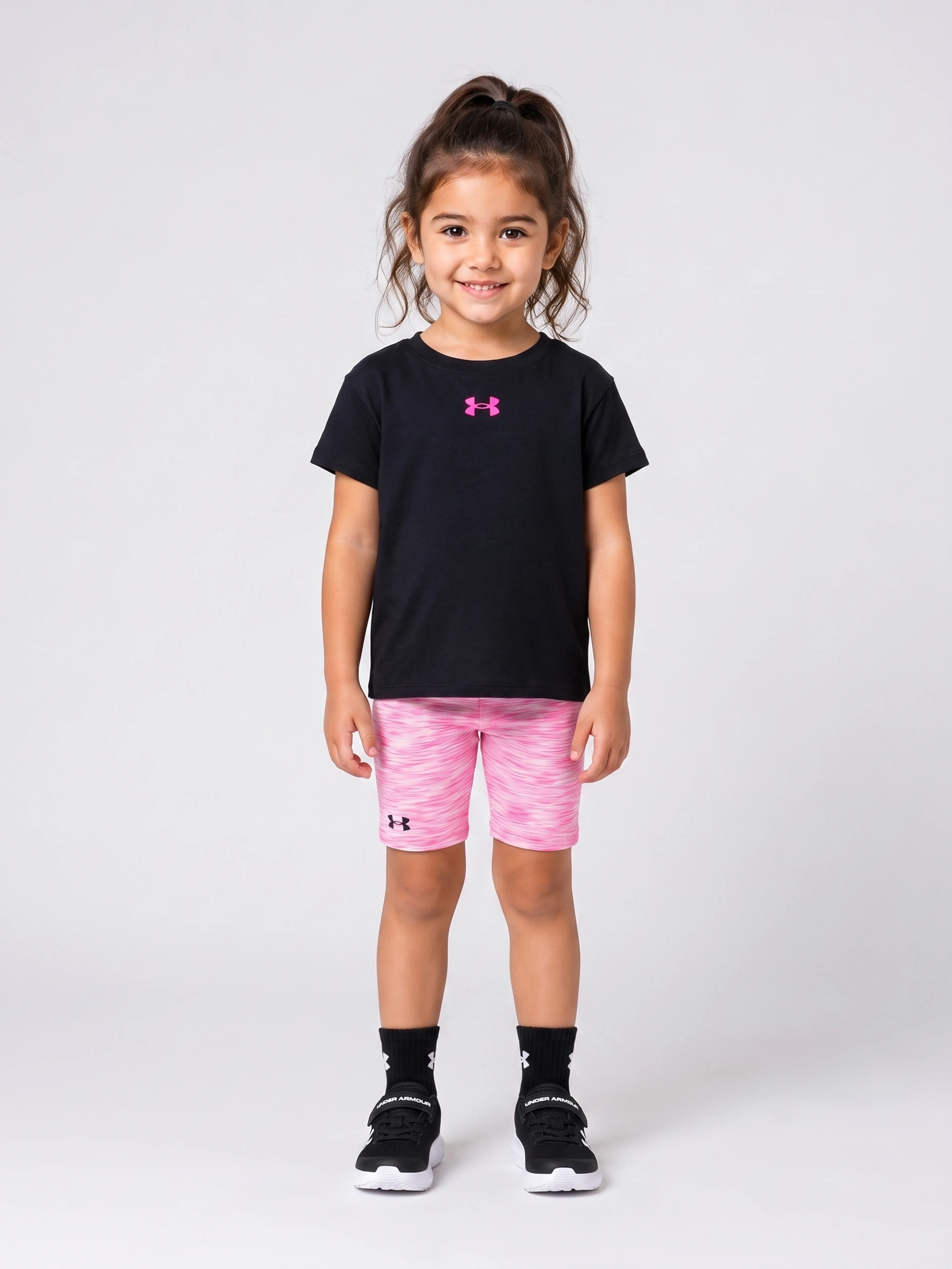 Lány szett Under Armour UA TWIST BIKE SHORT SET-BLK - 001