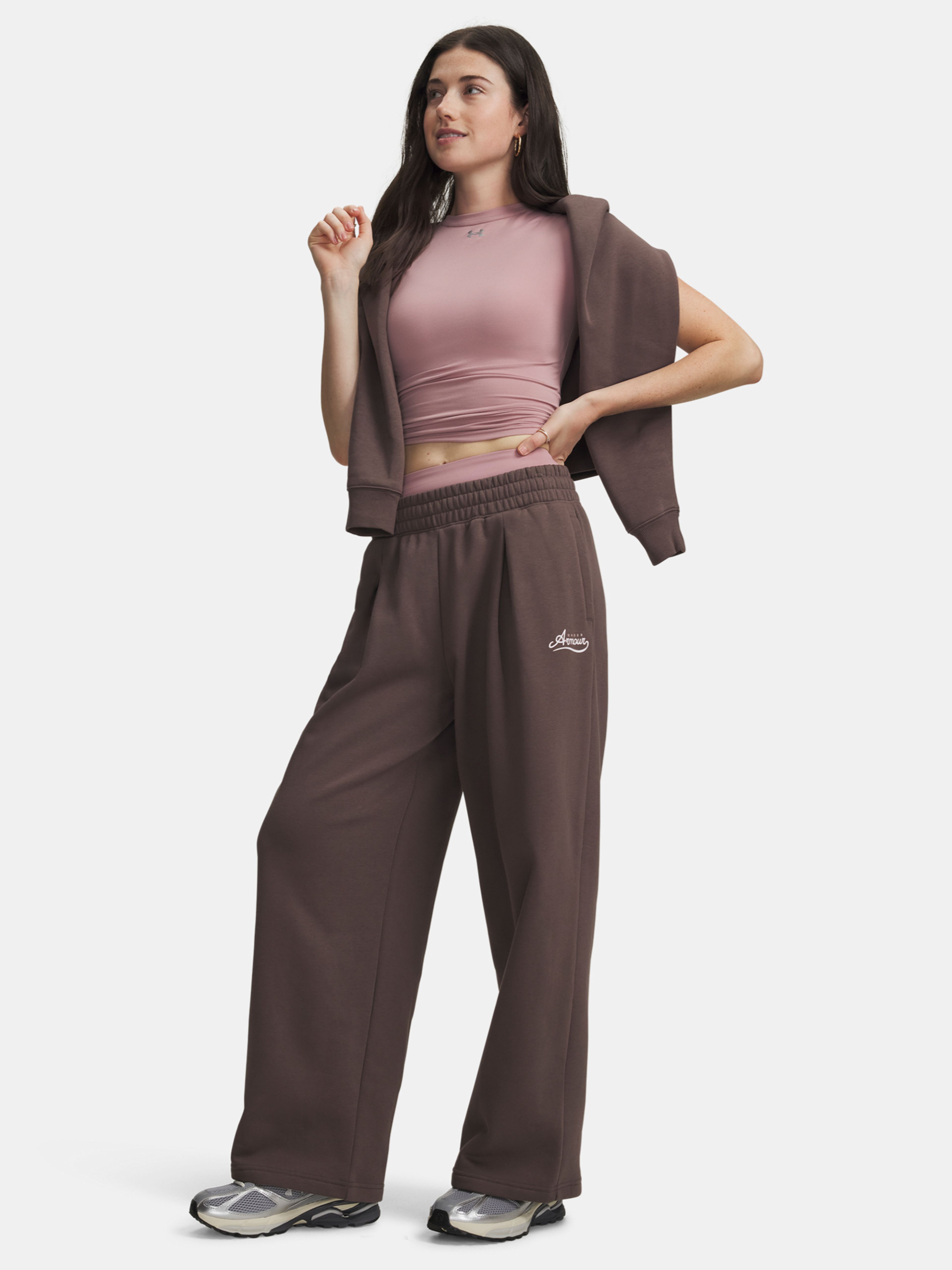 Dámské sportovní kalhoty Under Armour RIVAL PLEATED VARSITY PANT - 004