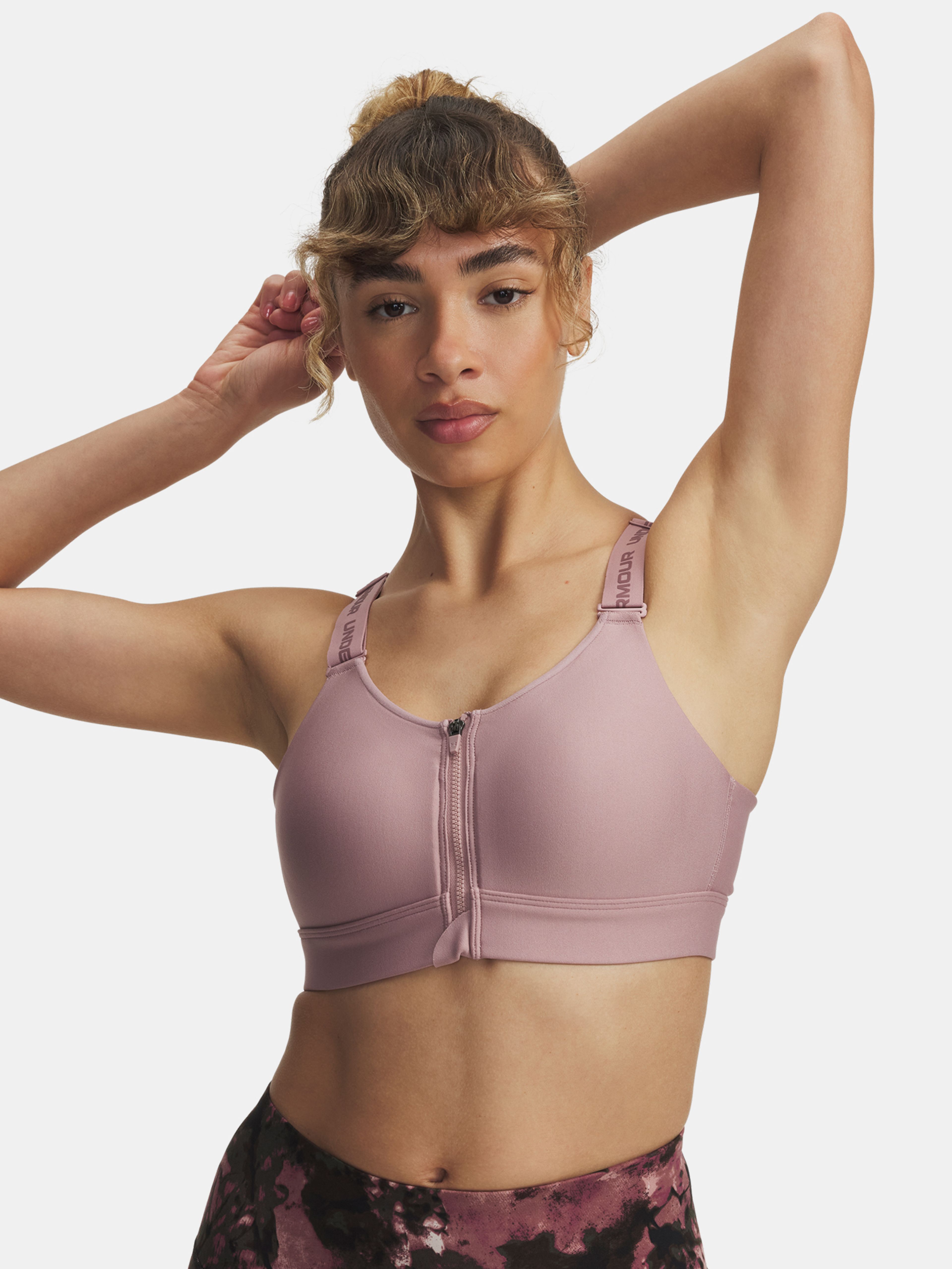 Moteriška liemenėlė Under Armour UA Infinity High Zip 2.0 Bra-PNK